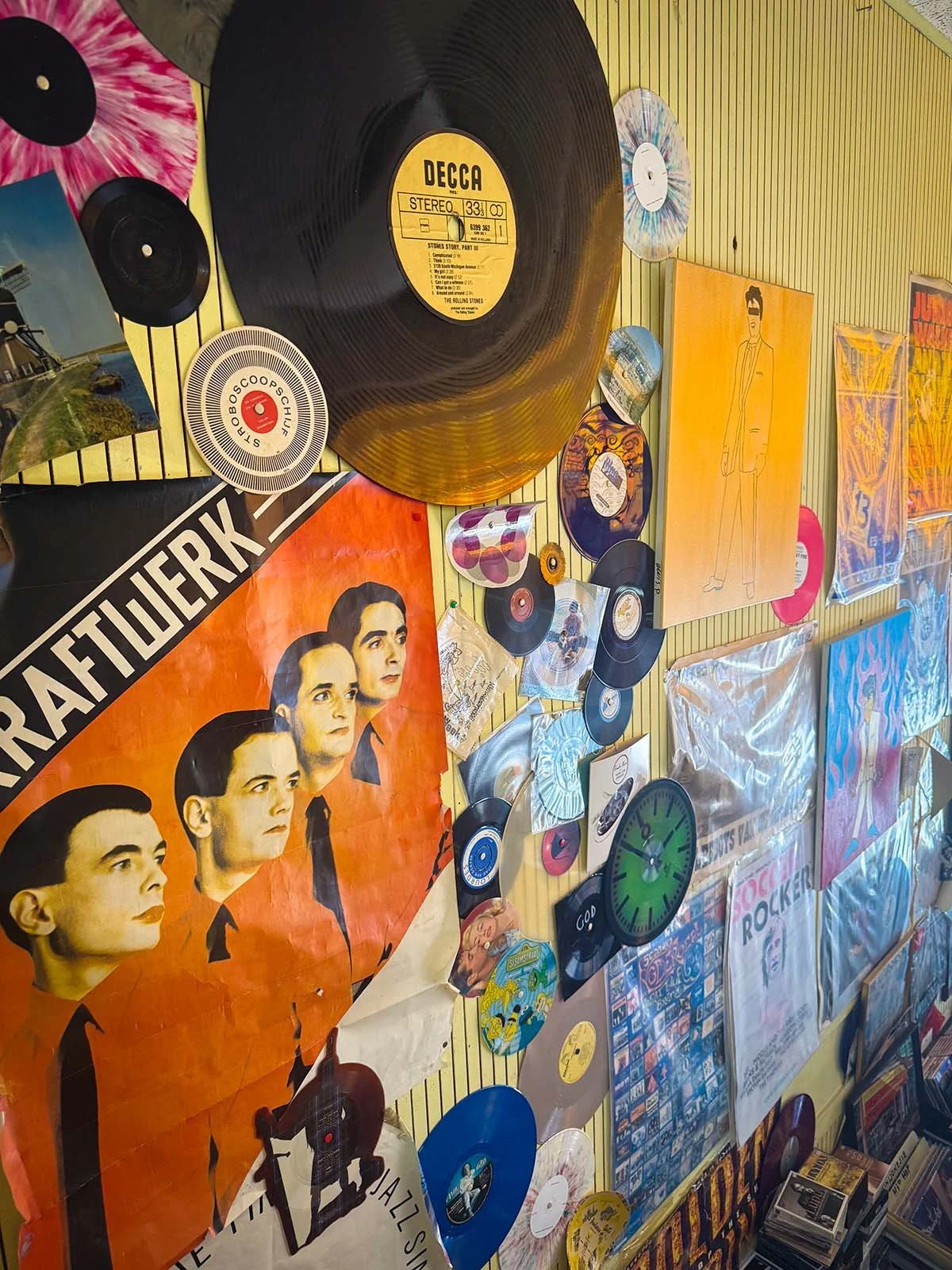 Interior of Second Life Music, a record store in Amsterdam. The photo is from an interview with the store by Amsterdam Vinyl Club. Amsterdam Vinyl Club is a community event in the city for collectors, DJs and anyone who loves music on vinyl.