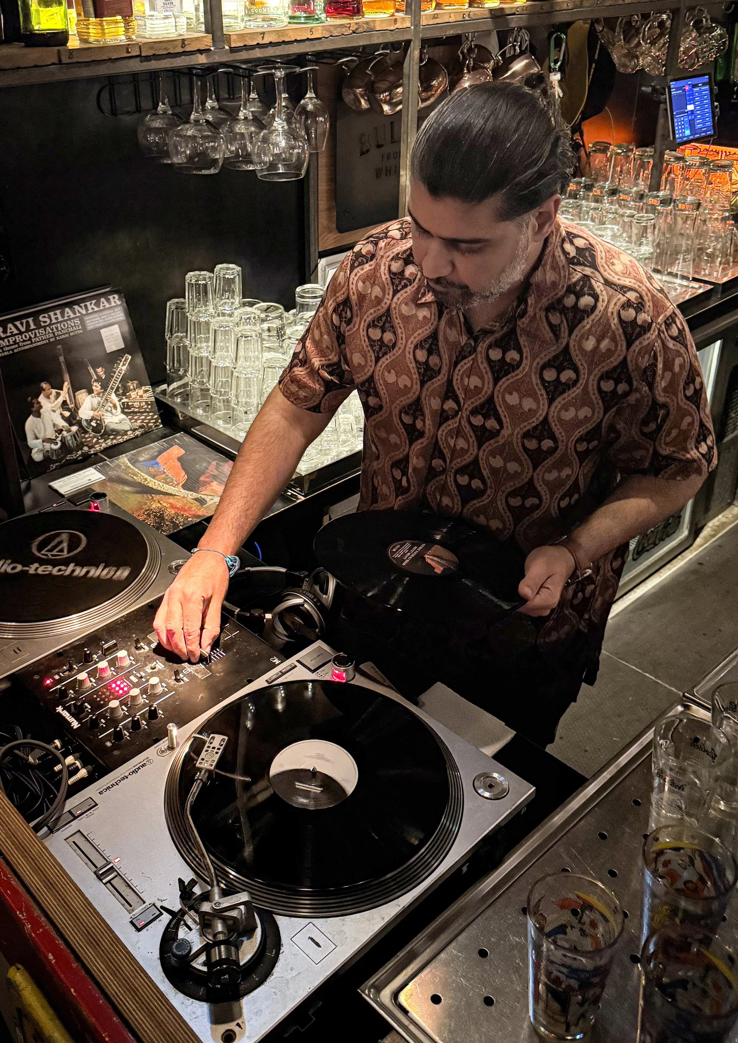 Deepak Nichani playing a live DJ set for Amsterdam Vinyl Club