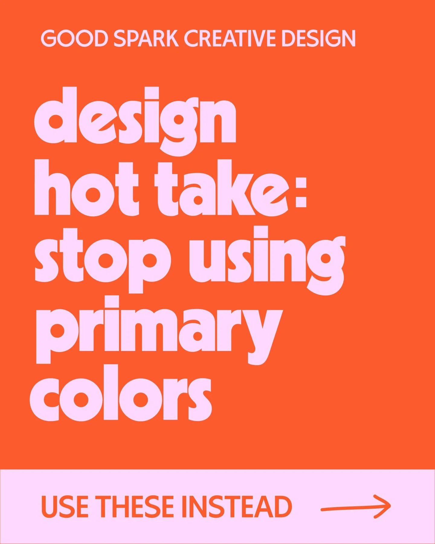 DESIGN HOT TAKE - Ok so it&rsquo;s not that primary colors are bad, they&rsquo;re just rarely the best option.

If your brand feels flat or a little too &ldquo;default,&rdquo; color is usually the first place to look! Even a small shift in tone can c