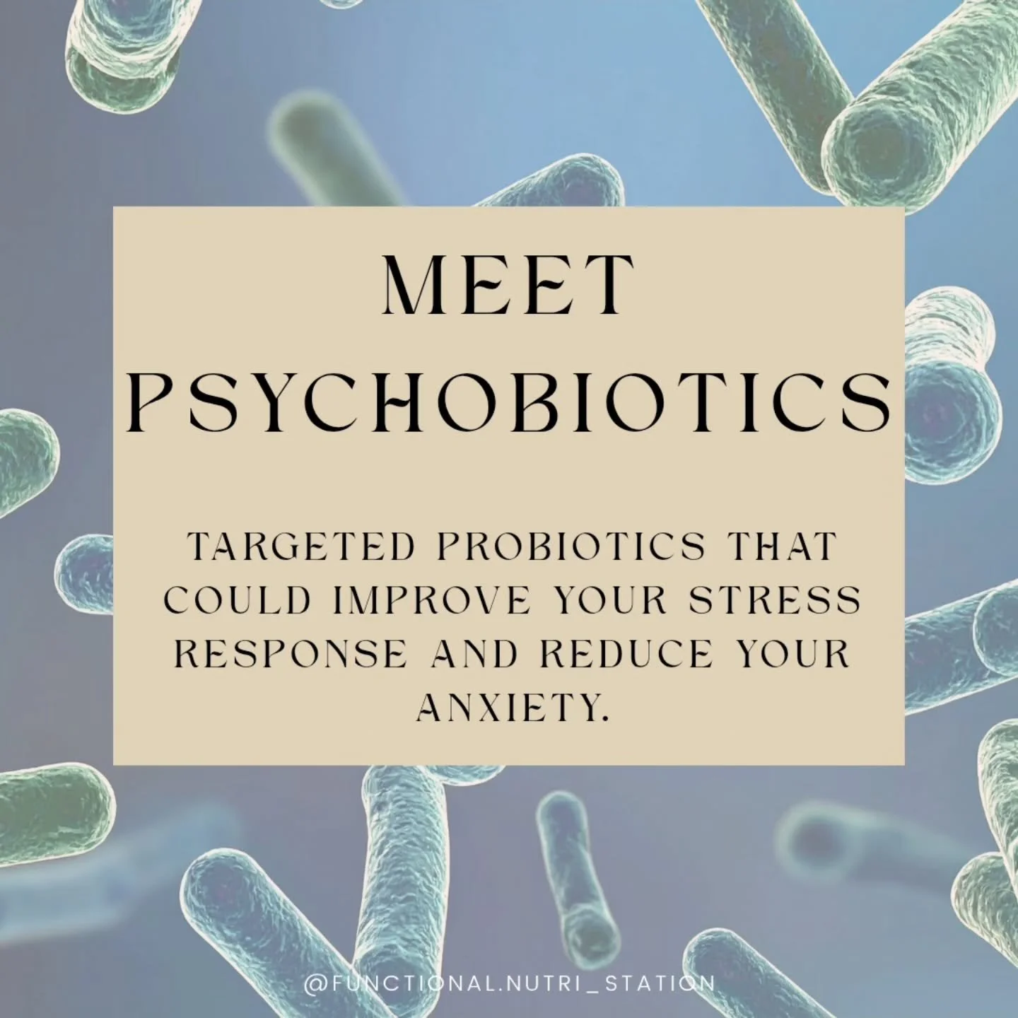 Gut-brain axis in action👇

Psychobiotics are specific probiotic strains that influence mental health and stress response through gut-brain axis, mainly by affecting (and improving):

➡️ Neurotransmitter production (GABA, serotonin..)
➡️ Vagus nerve 