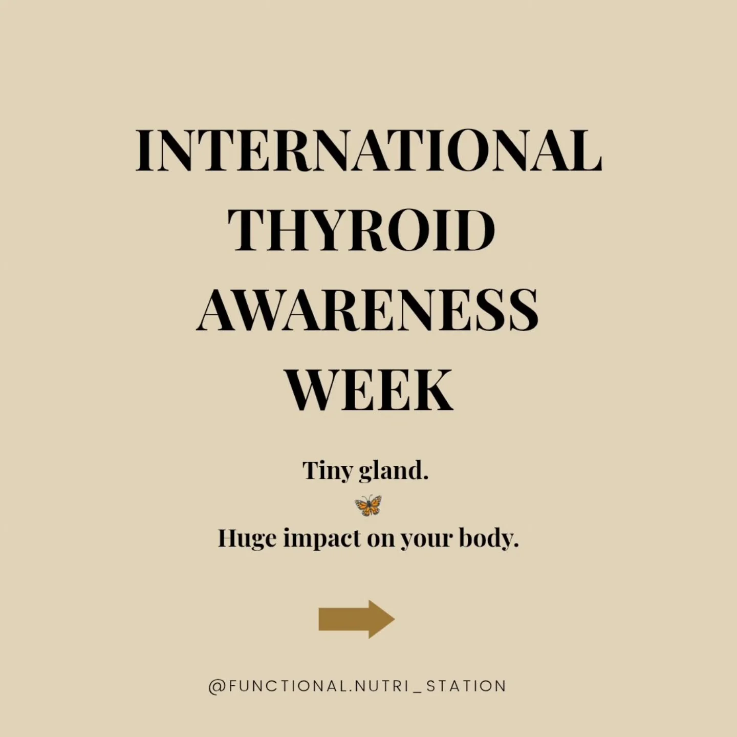 📣INTERNATIONAL THYROID AWARENESS WEEK 

🦋This tiny but mighty gland has a massive role in your body. It influences👇

▶️Energy 
▶️Metabolism 
▶️Digestion
▶️Mood
▶️Heart rate
▶️Brain functioning 
▶️Other hormones in your body
▶️Menstrual cycle
And s