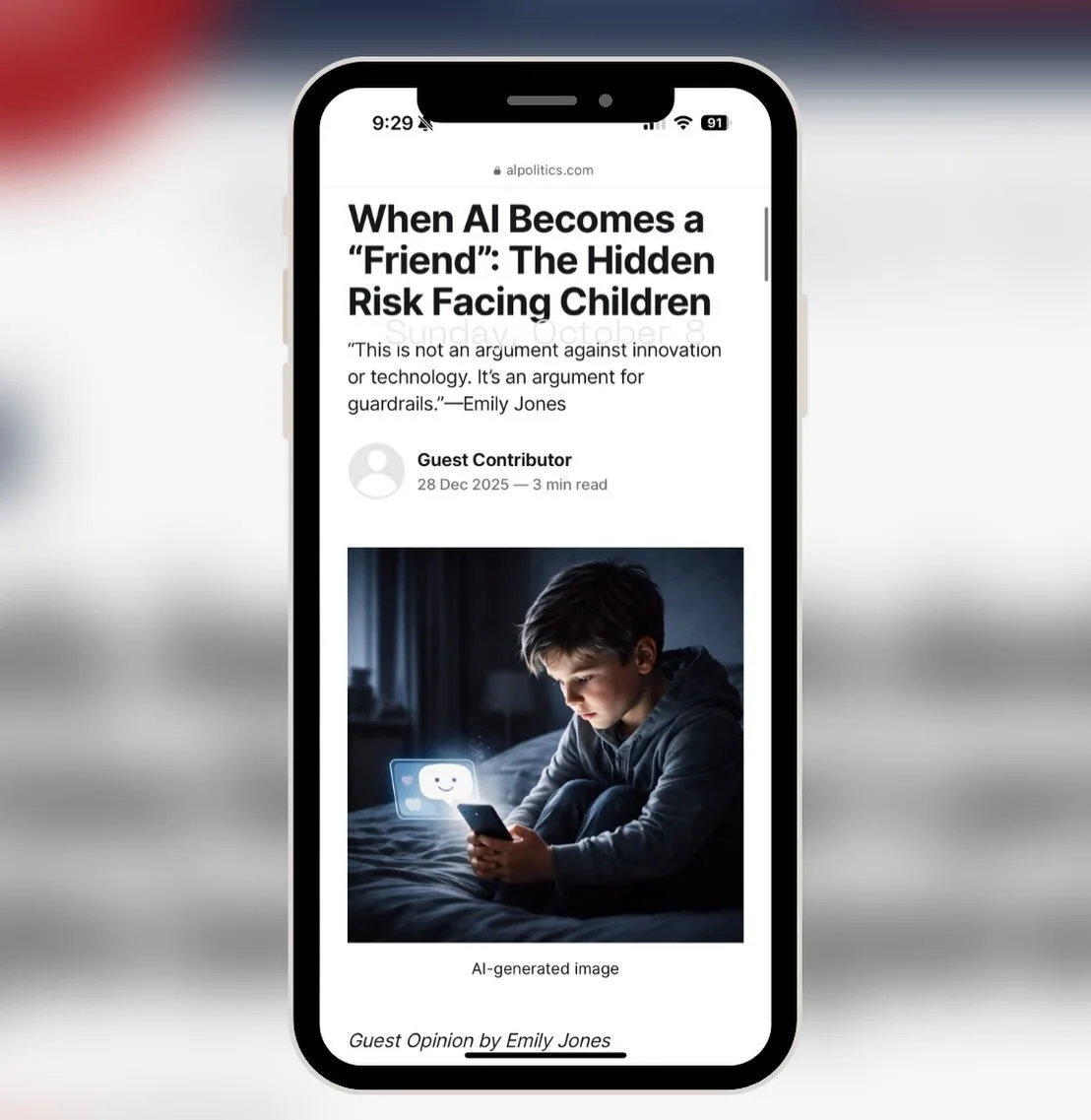 AI is no longer just tech &mdash; it&rsquo;s emotional influence in your child&rsquo;s life. Without guardrails, these &ldquo;friends&rdquo; can do real harm. Don&rsquo;t scroll past this.

Link in bio. 
#ProtectKidsFromAI #itsourjob #wildwestofai