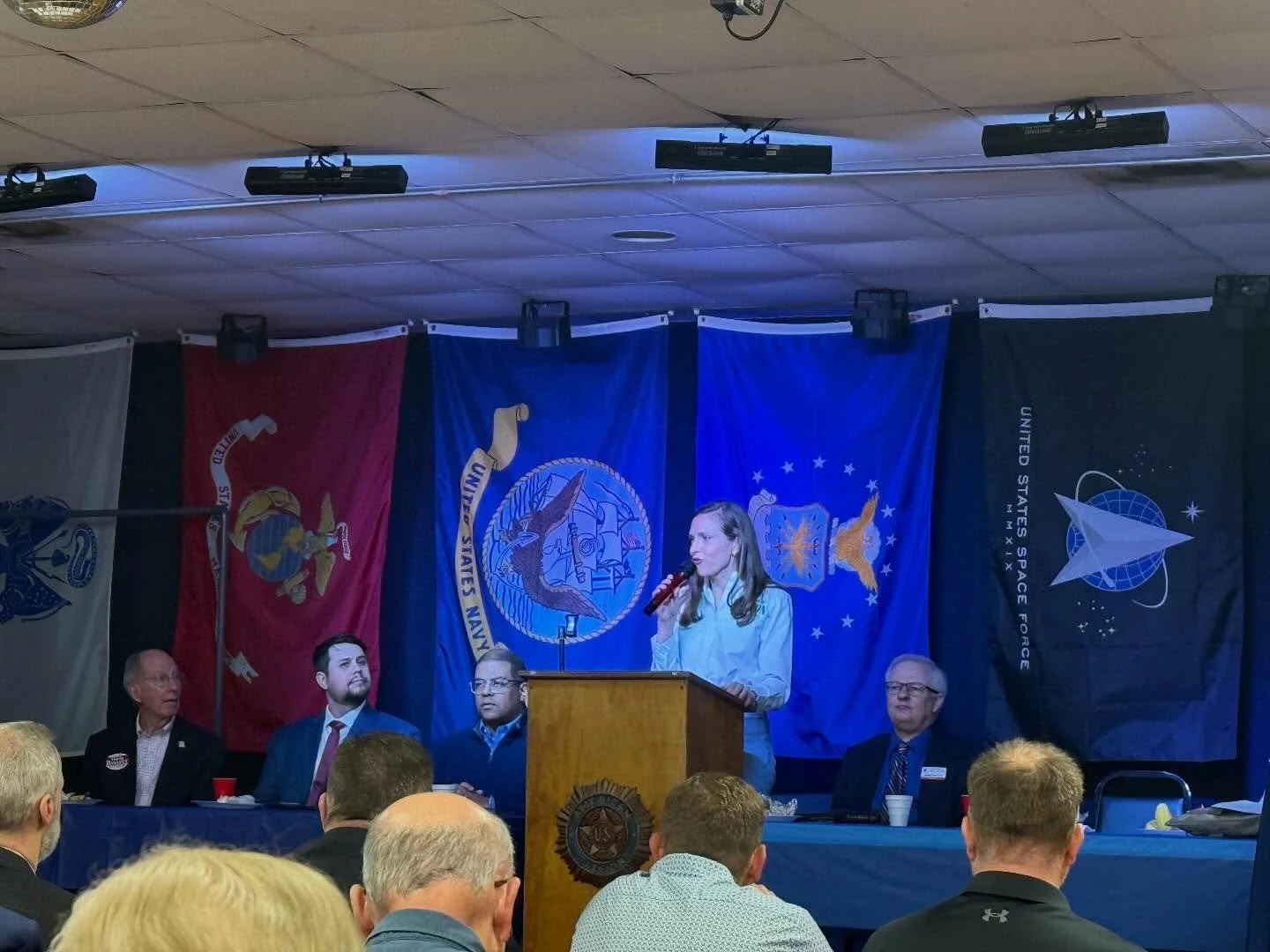 At the Madison County Men&rsquo;s Breakfast, Emily heard from @dobsonforalabama and connected with Young Boozer, Alabama&rsquo;s State Treasurer and candidate for re-election. @alatreasurer 

She appreciated the conversation on strengthening fiscal a