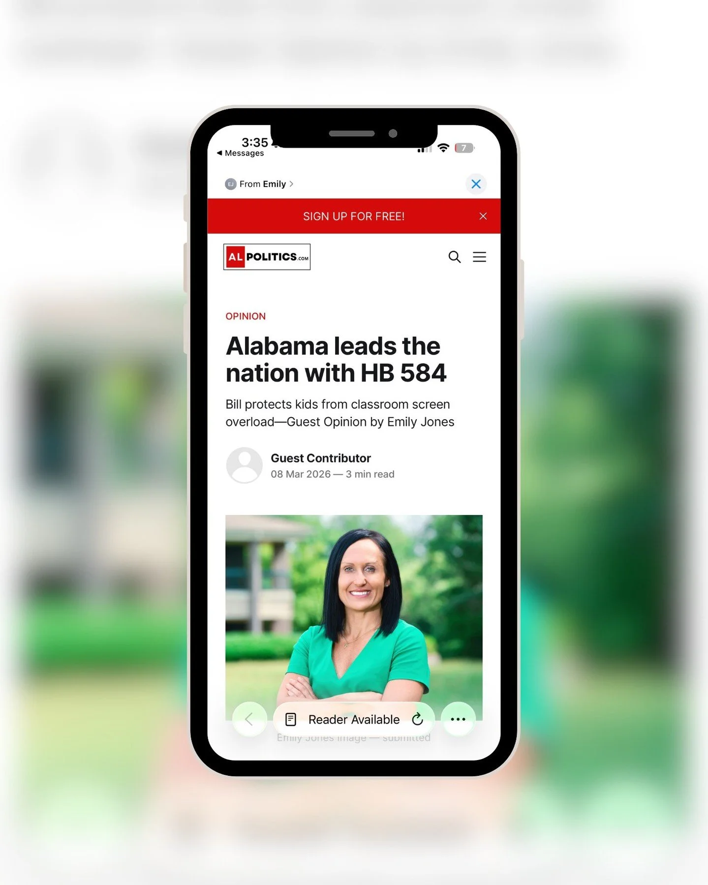 In a guest opinion for ALPolitics.com, Emily Jones writes about HB 584 and how Alabama is leading the nation in addressing classroom screen overload and supporting a healthier learning environment for students.

Read more at the Link in bio.
#EmilyJo