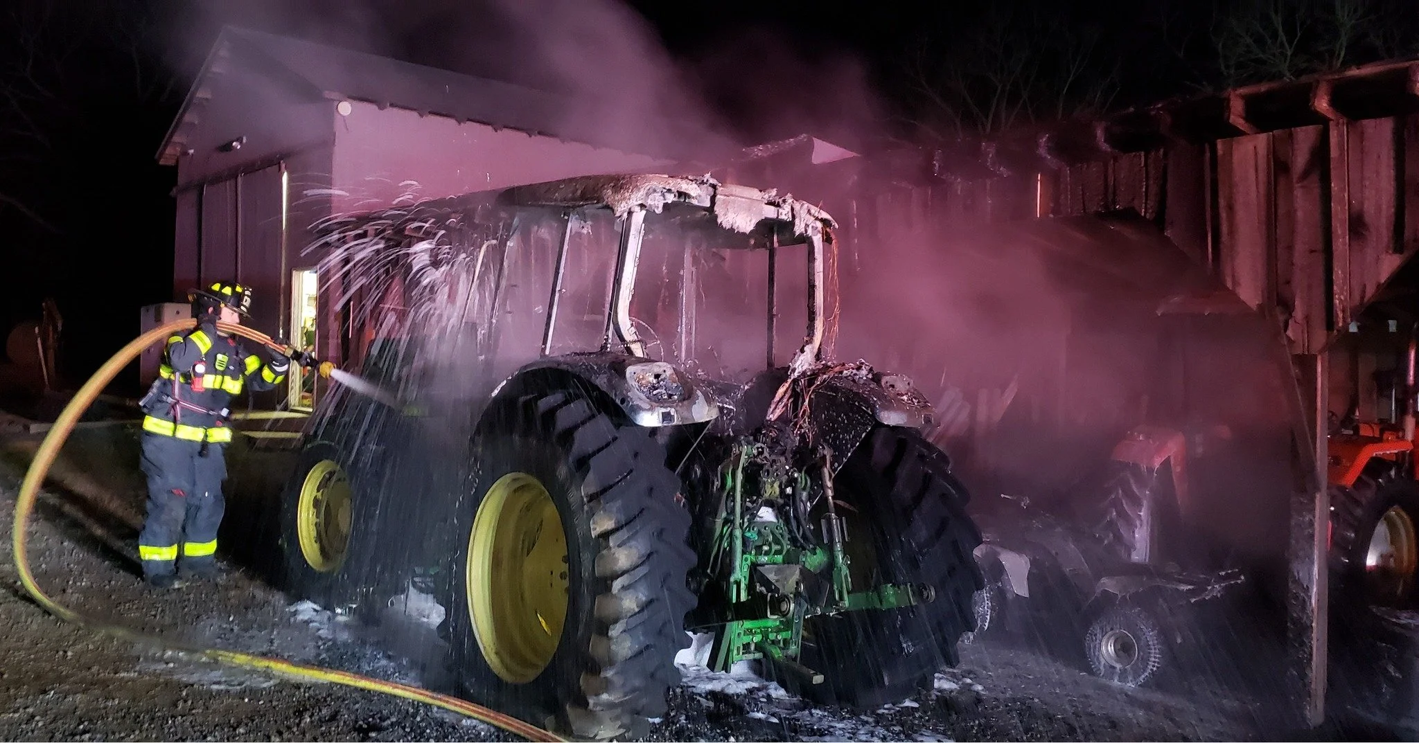 Community Update from the Farm 🚒

If you noticed emergency sirens and bright lights at the farm Tuesday night, we wanted to share a quick update. One of our tractors caught fire, but thanks to the fast and professional response from John H. Enders F