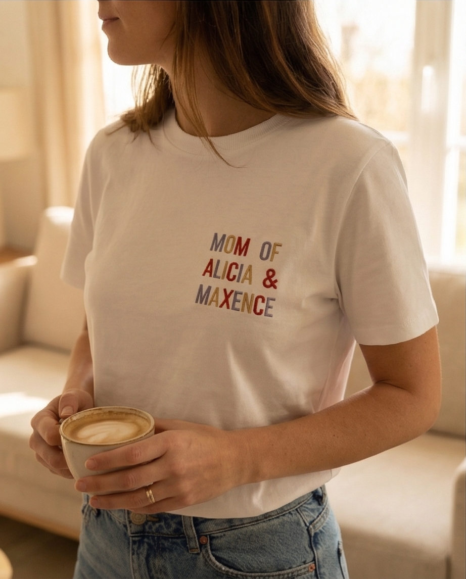 Personalized Adult T-Shirt – Embroidered Name