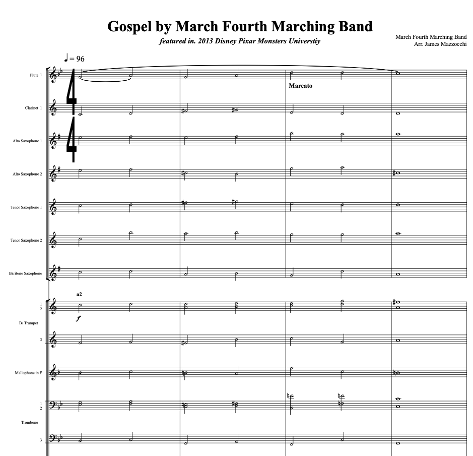 Gospel by March Fourth Marching Band featured in. 2013 Disney Pixar Monsters University