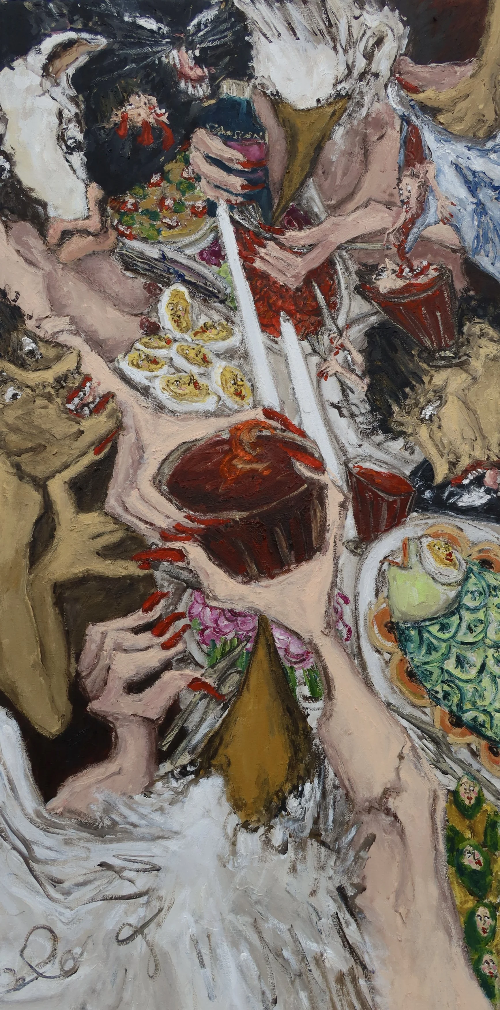 PLACE SETTING, 2026, 
Oil on canvas, 
80cm x 40cm