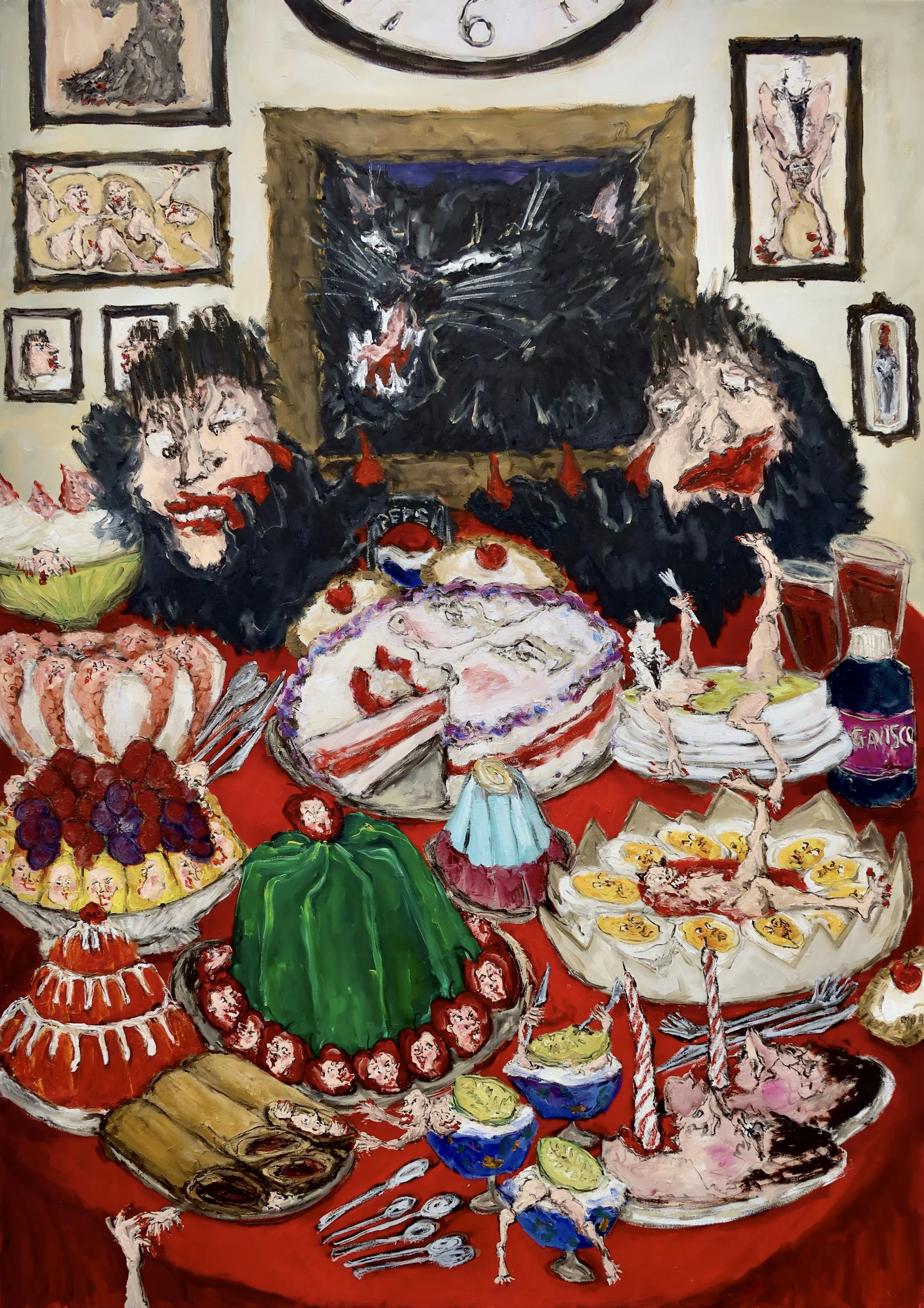 HEAD OF THE TABLE, 2025, 
Oil on canvas, 
150cm x 100cm