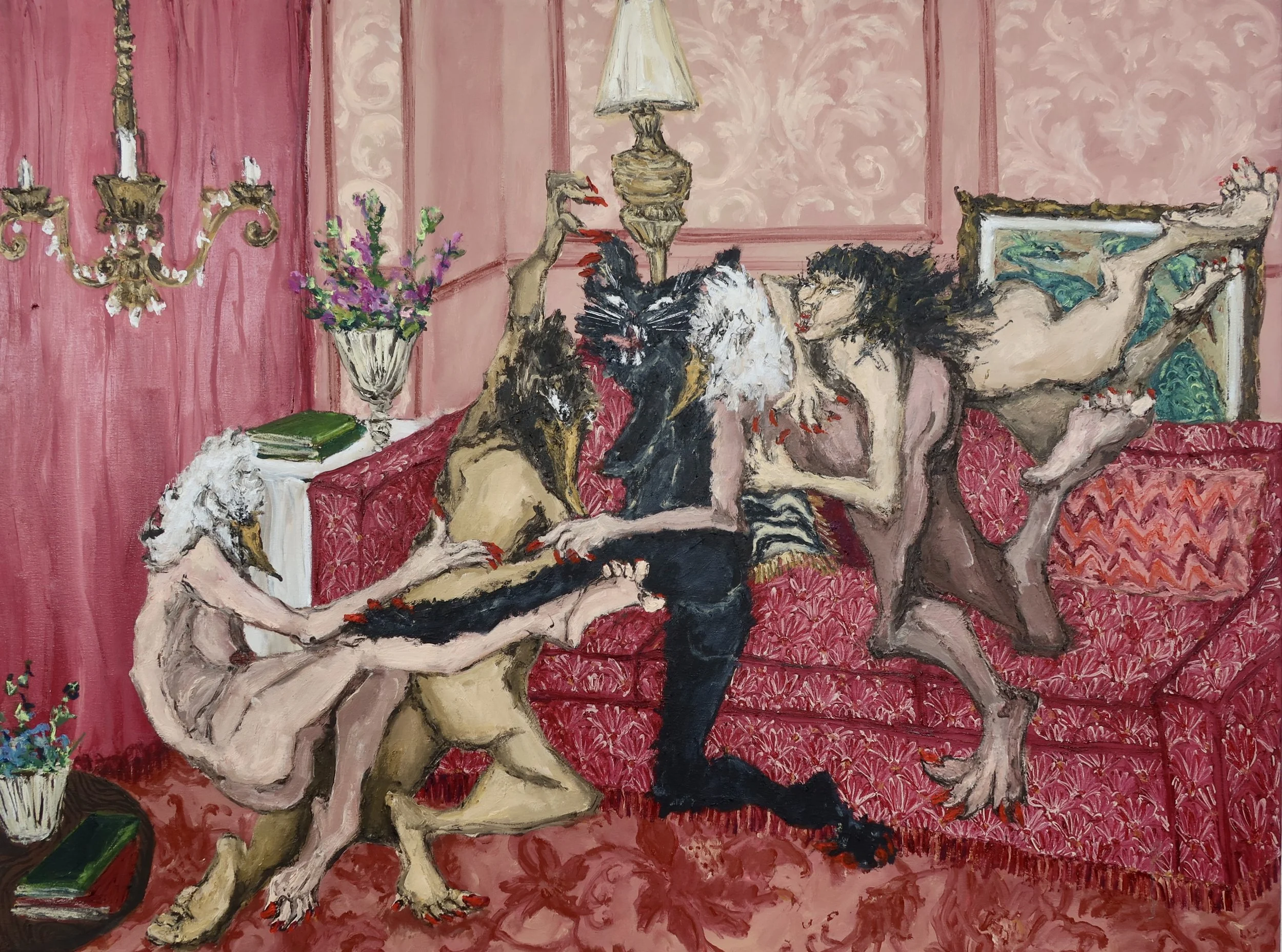 PUSSY PALACE, 2026, 
Oil on canvas, 
80cm x 100cm