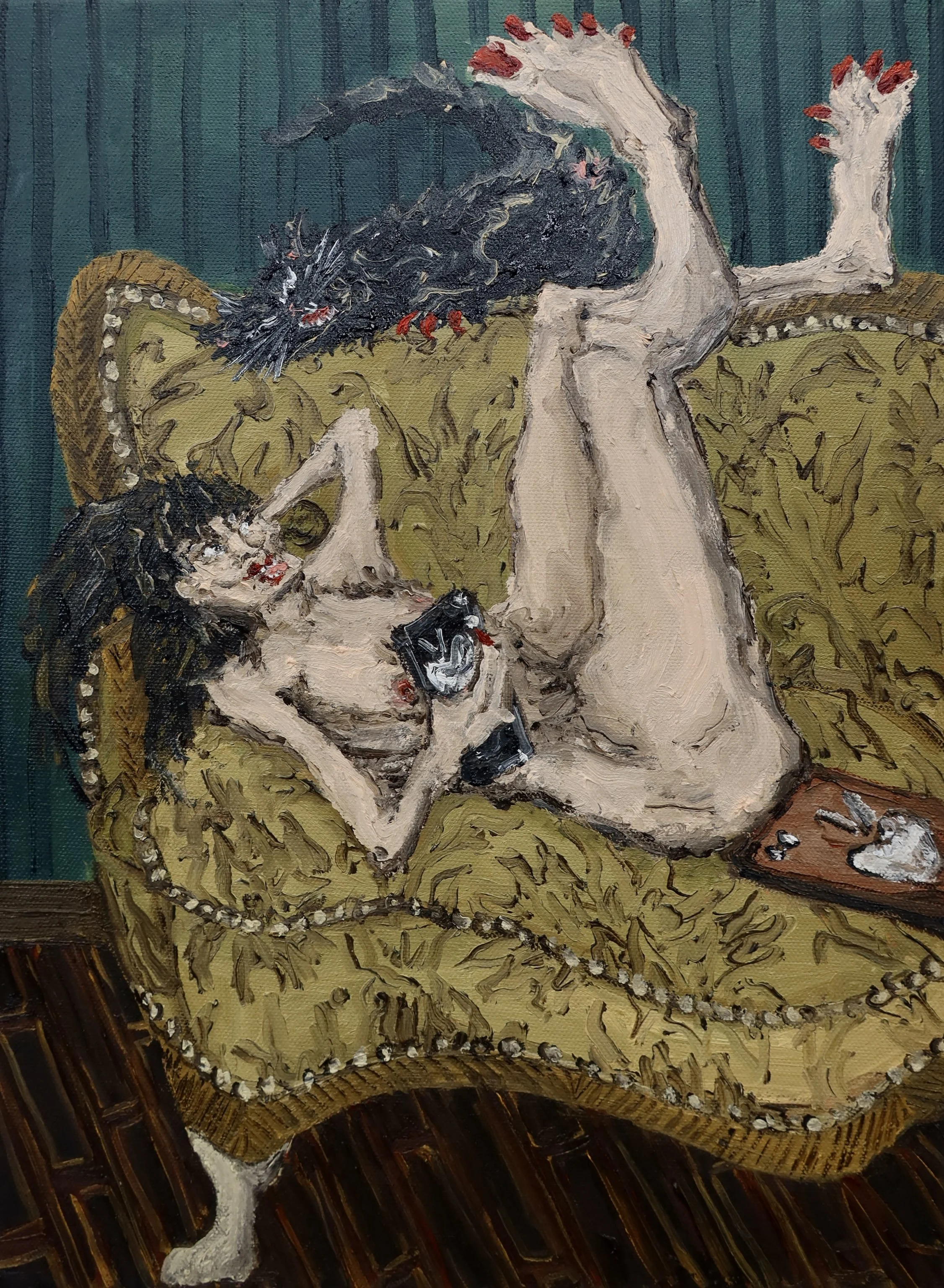 LOLLYGAGGING, 2026, 
Oil on canvas, 
30cm x 40cm