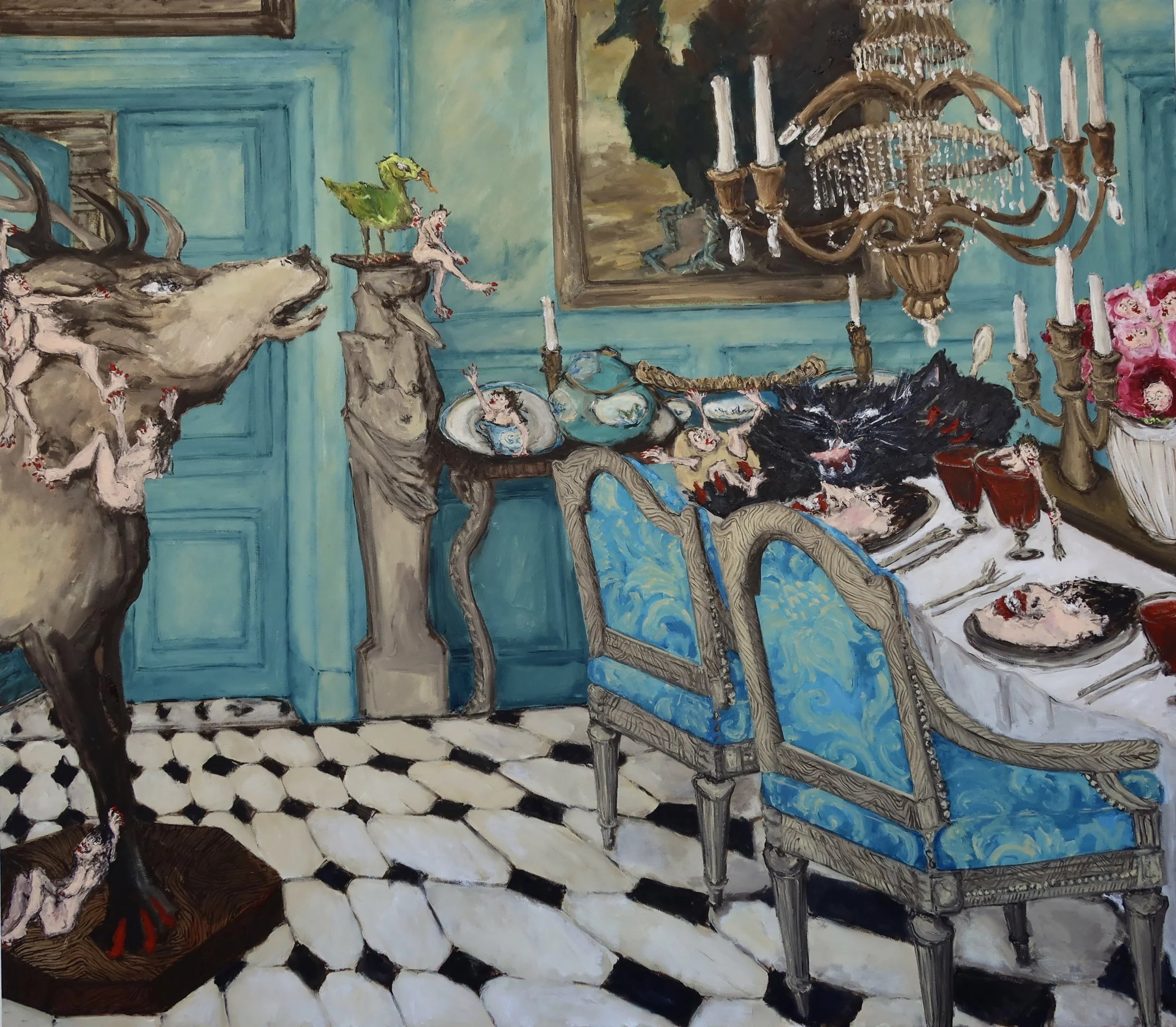 SEAT AT THE TABLE 2025, 
Oil on canvas, 
150cm x 130cm