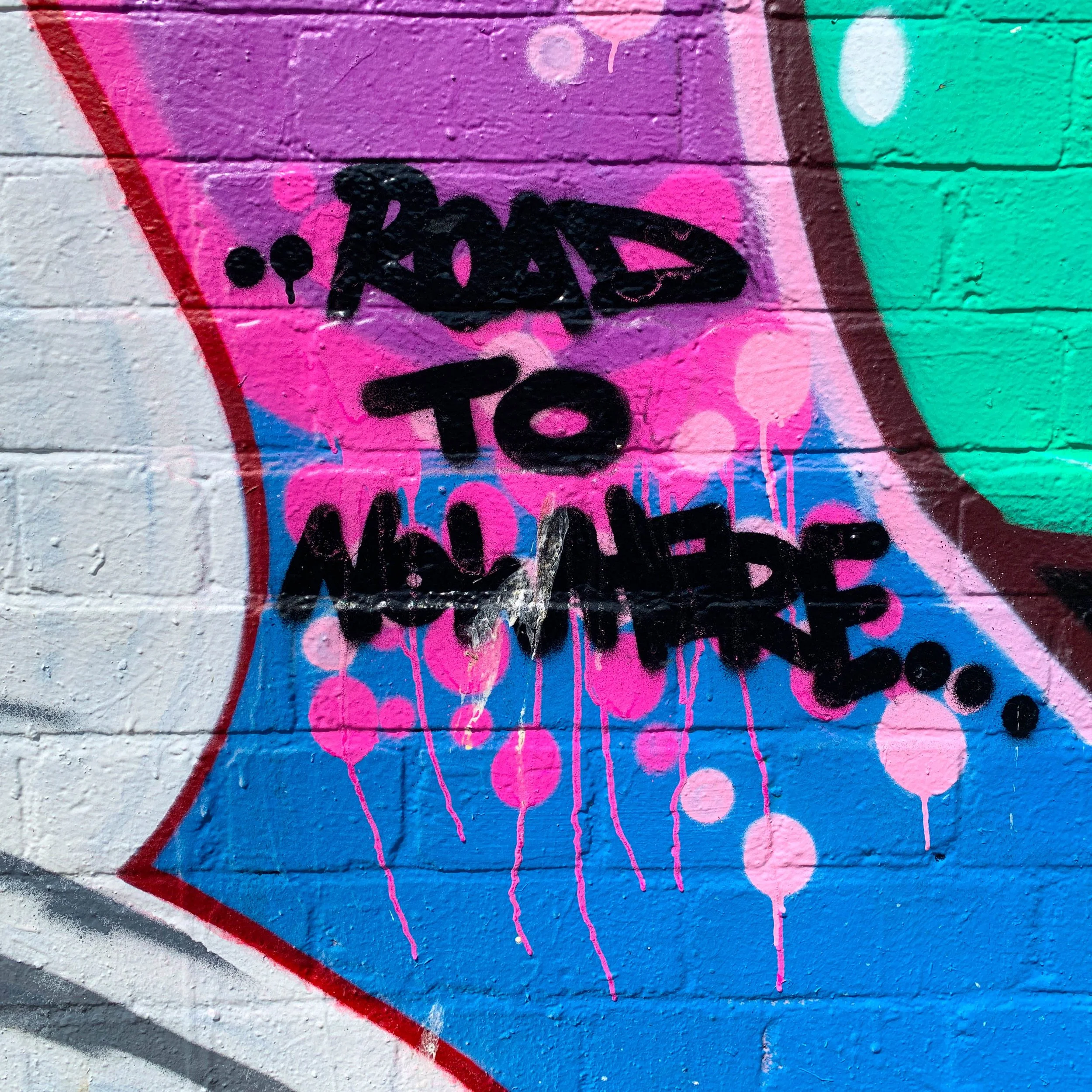 Street art in Brighton. Road to Nowhere.