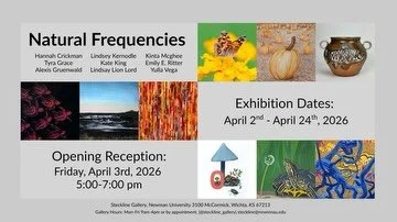 If you&rsquo;re in the Wichita area, I hope to see you out on the town and in the galleries for First Friday. I&rsquo;m in a group show titled Natural Frequencies opening at Steckline Gallery this Friday, with a reception from 5-7 pm. I&rsquo;m reall