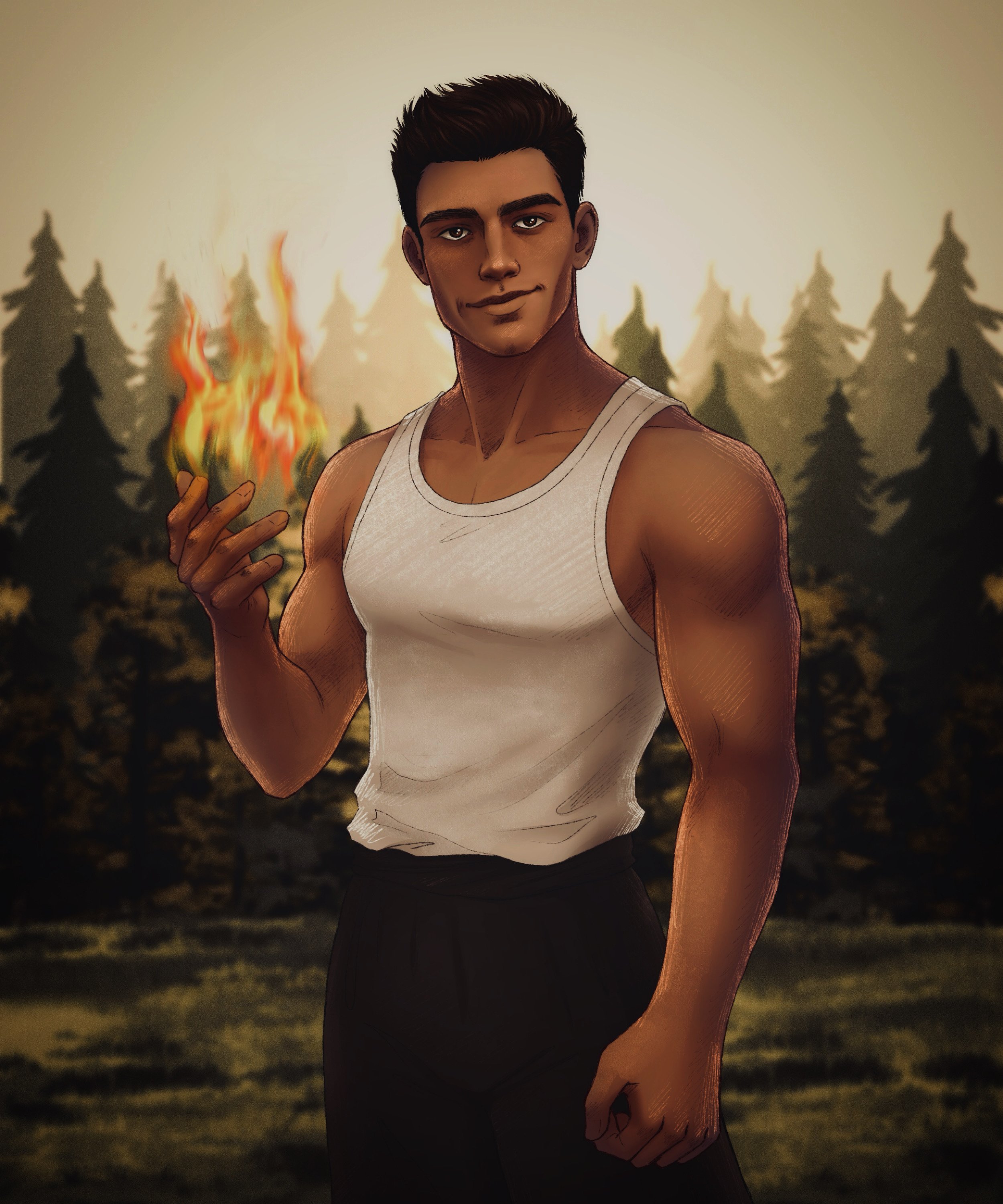 Third character illustration depicting Malakki Aircrown done using a blend of 2D and 3D techniques by Ukrainian artist: Tetiana Gut