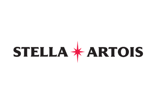 Stella Artois logo with a red star between the words