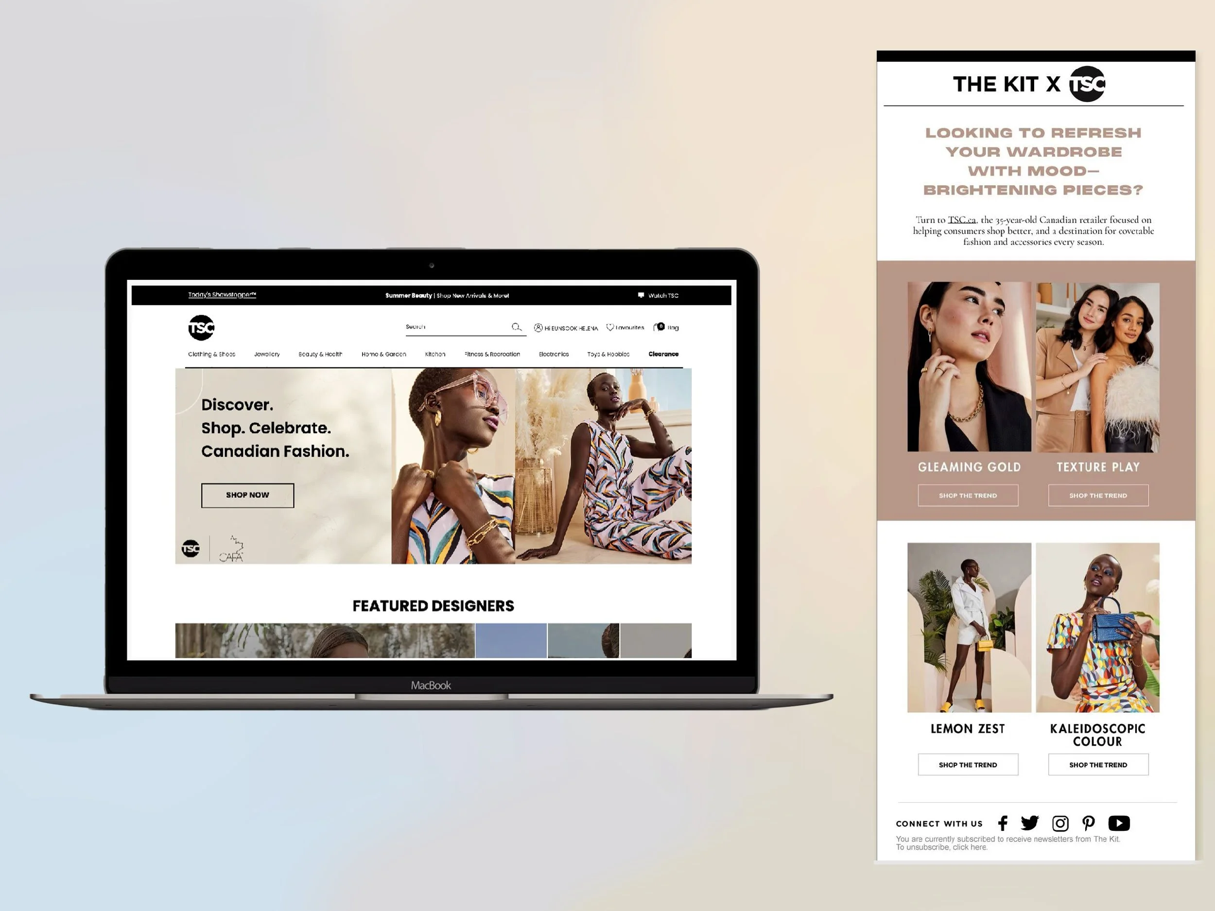 TSC Spring Fashion Website Landing Page and The Kit Partnership