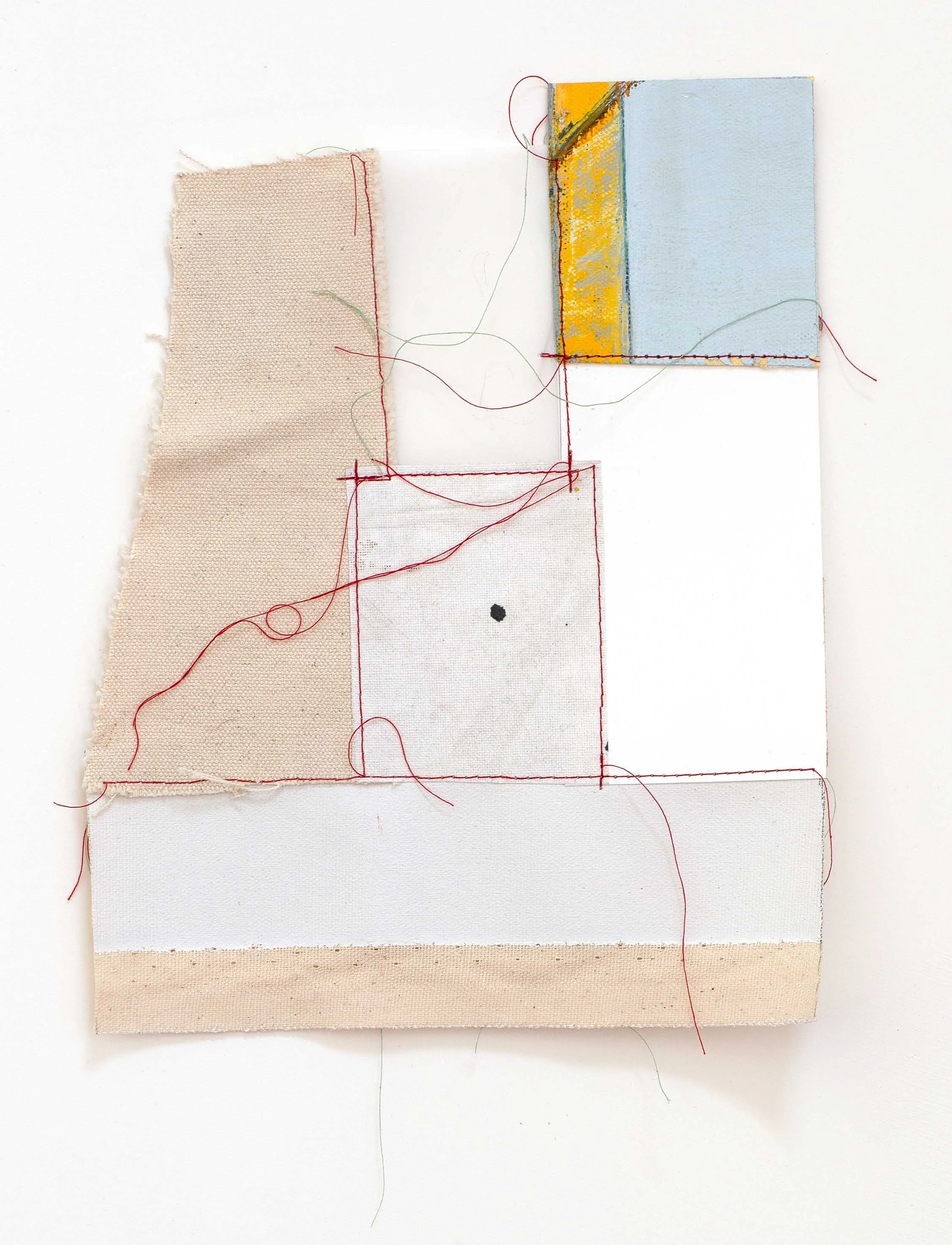 Network Fragment #04, 
Oil and mixed media on sewn canvas,
10" x 8", 2025