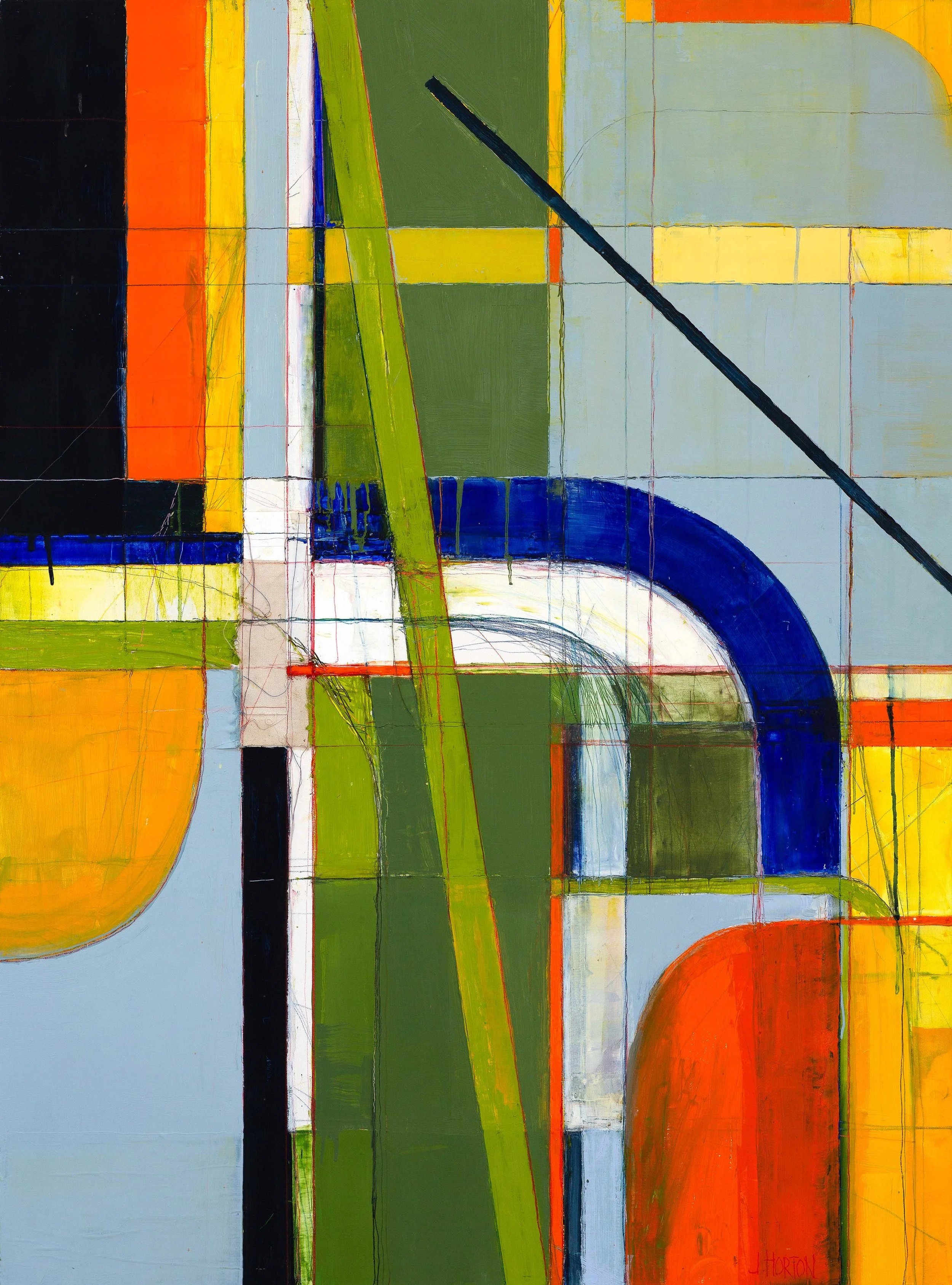 Dynamic Plot, oil & mixed media on canvas, 48" x 35.75", 2025