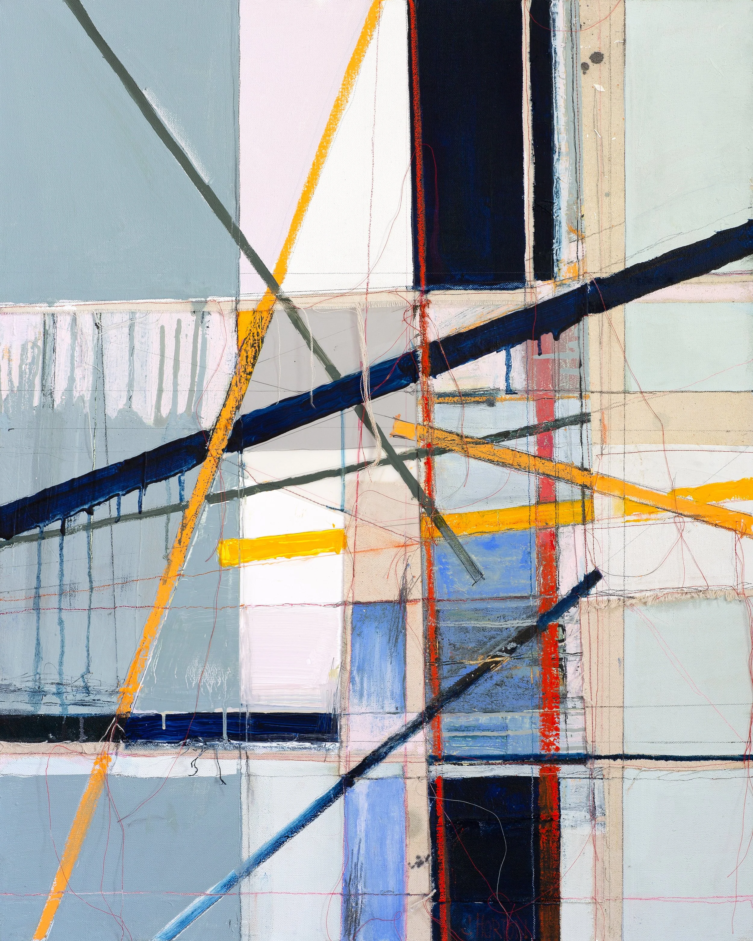 Reconstructing, 
oil and mixed media on sewn canvas,
30" x 24", 2024