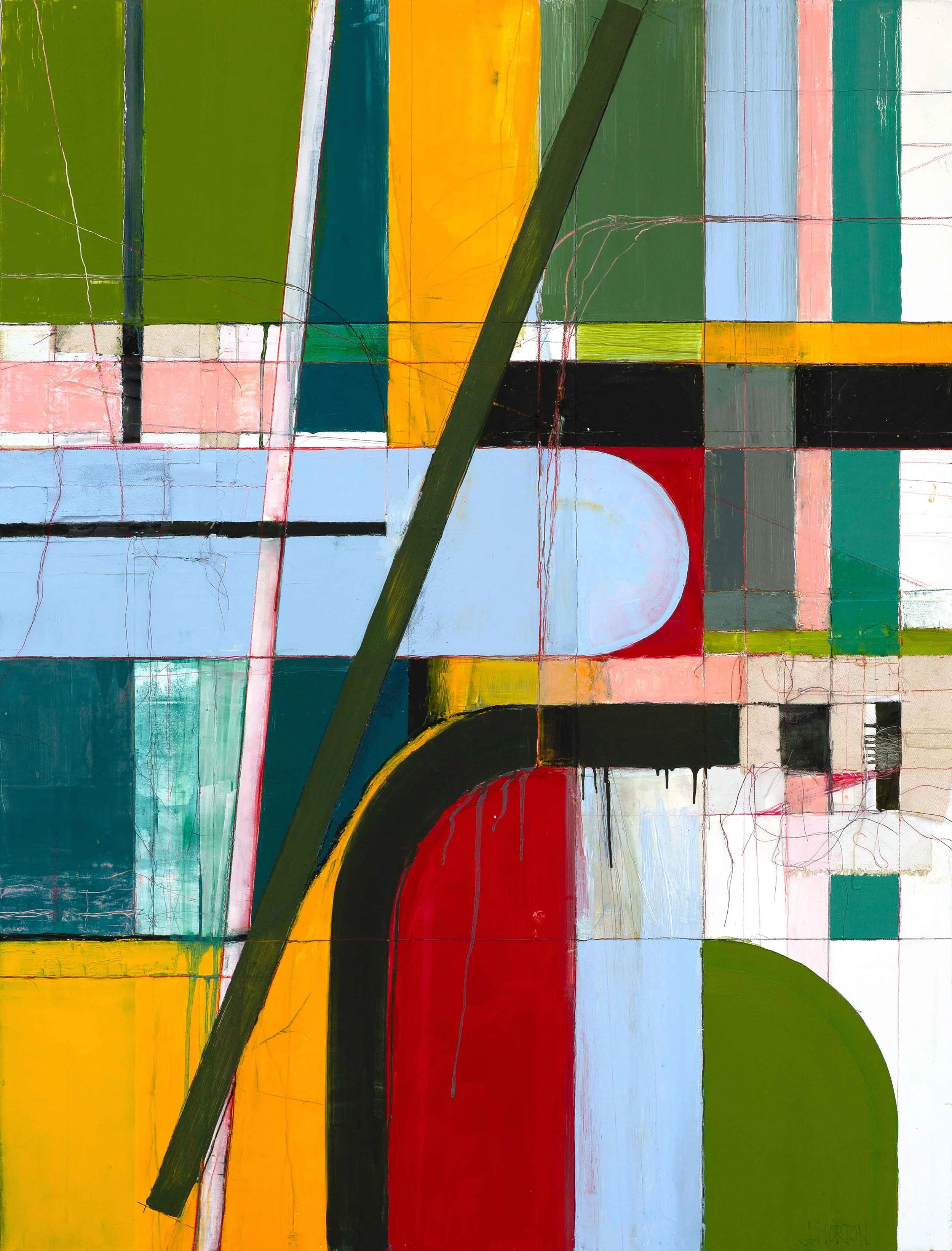 Reconfigured Assembly, oil and mixed media on canvas, 48" x 35.5", 2025