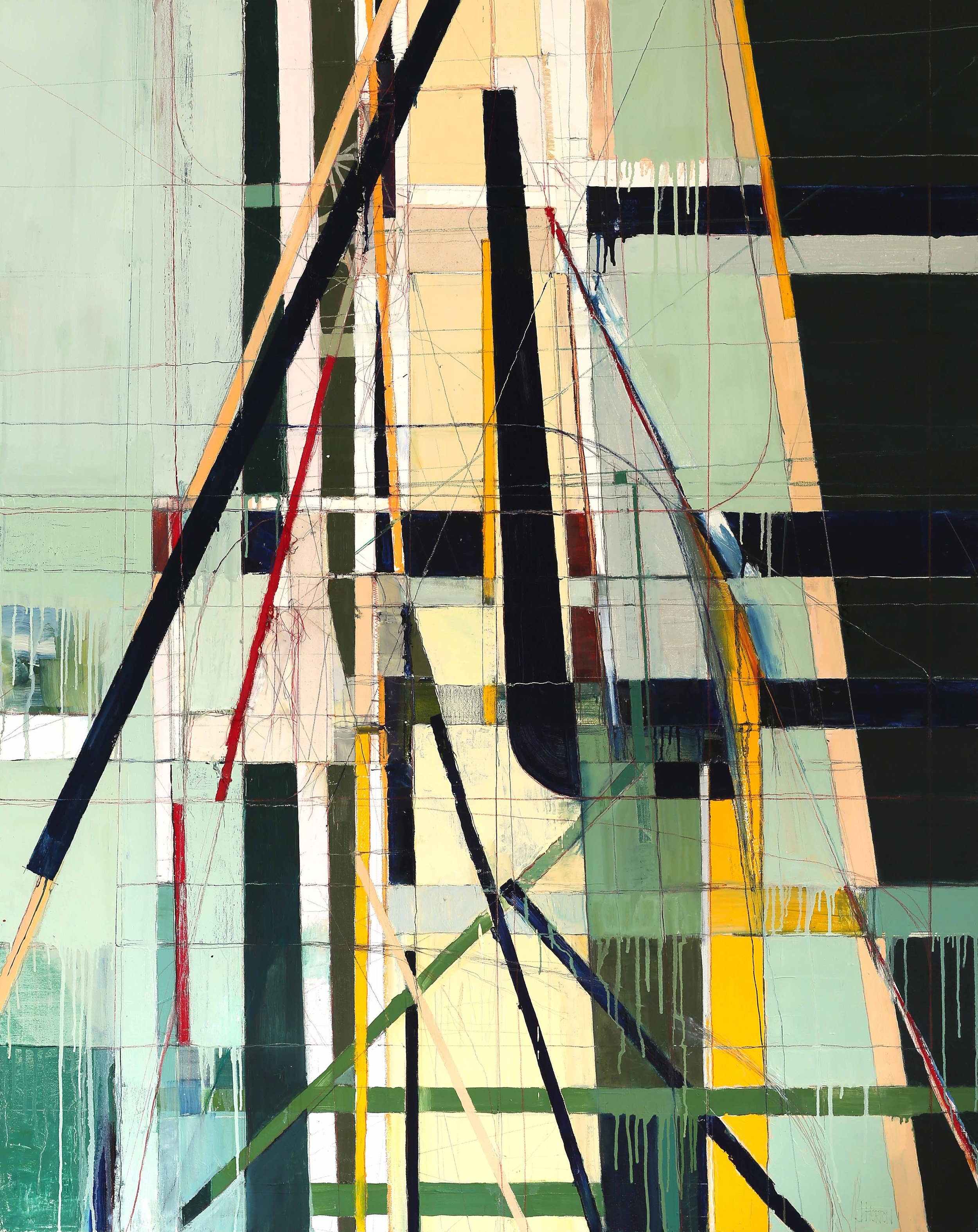 Organic Machine, oil and mixed media on canvas, 60" x 48", 2024