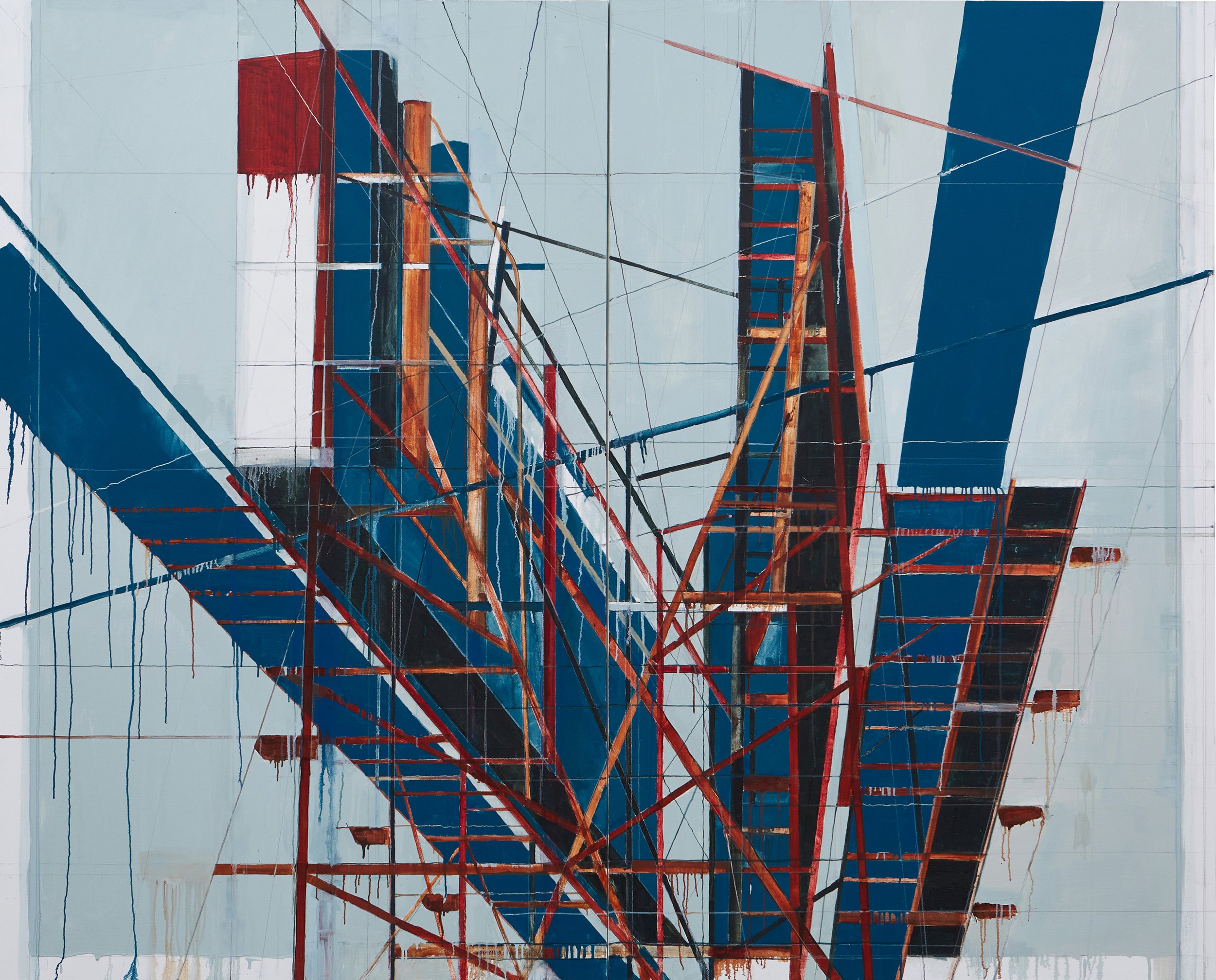 2 Billboards, oil on canvas, 72" x 88", 2020