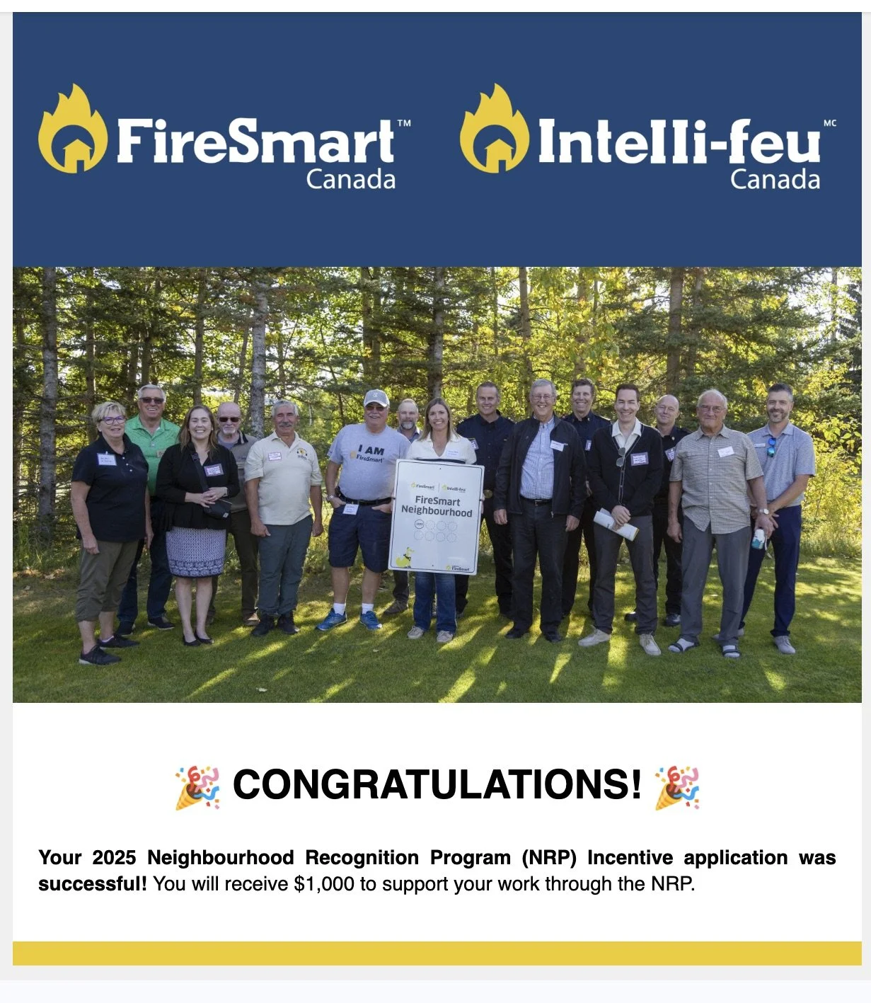 FireSmart award and work party 