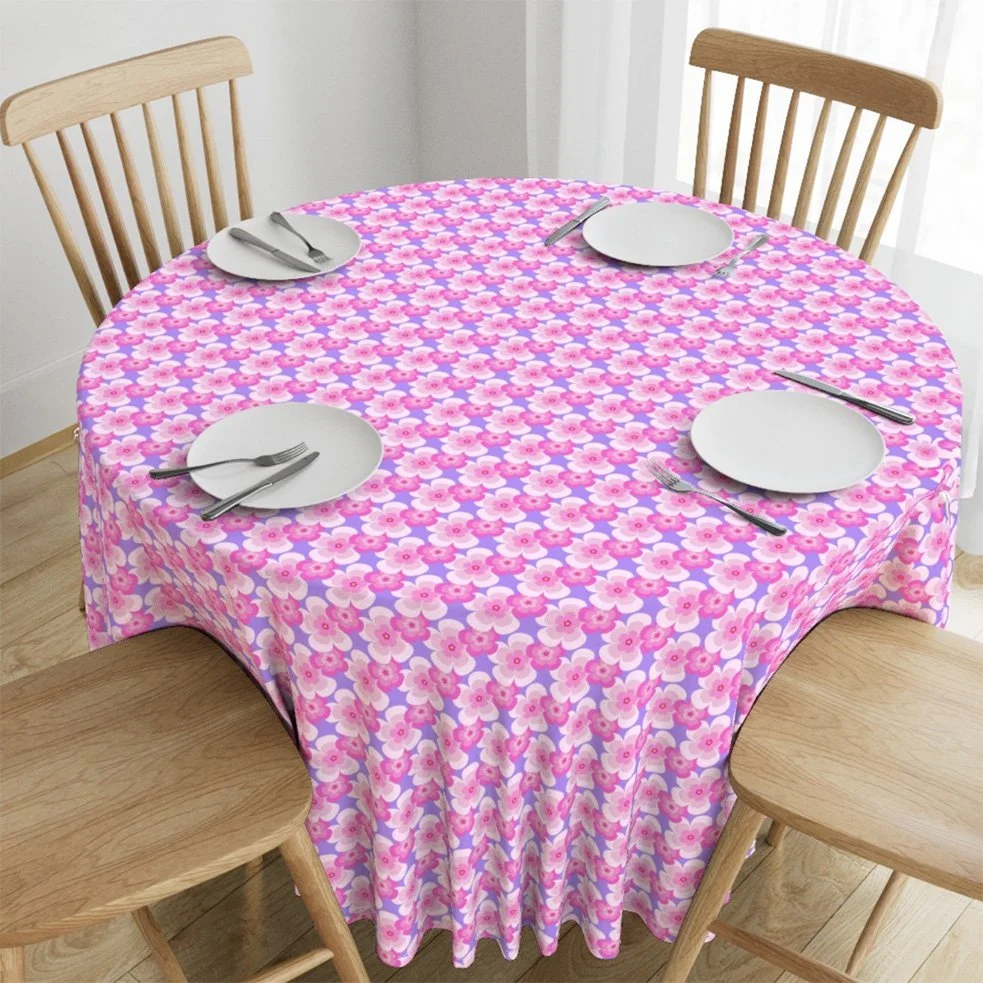 70s flower design - blender pattern on mauve Tablecloth Spoonflower.jpg