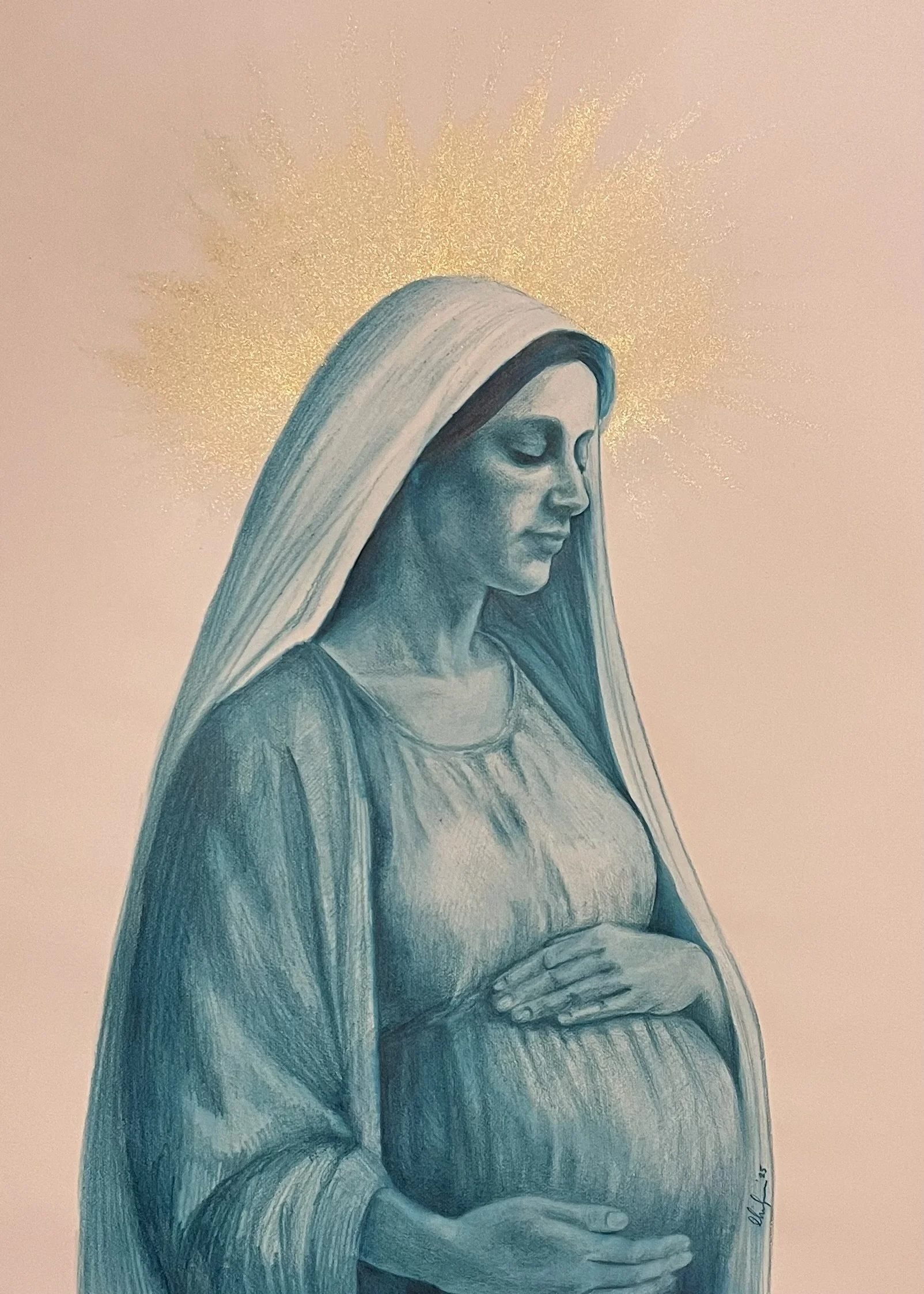 watercolor pencil and ink