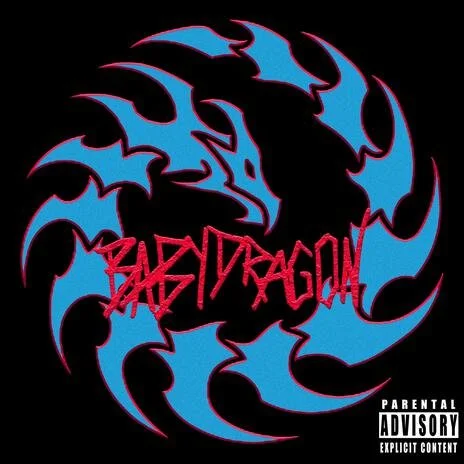Graphic design with blue and pink flames surrounding the words "RAZIDRAGON" and a parental advisory label.