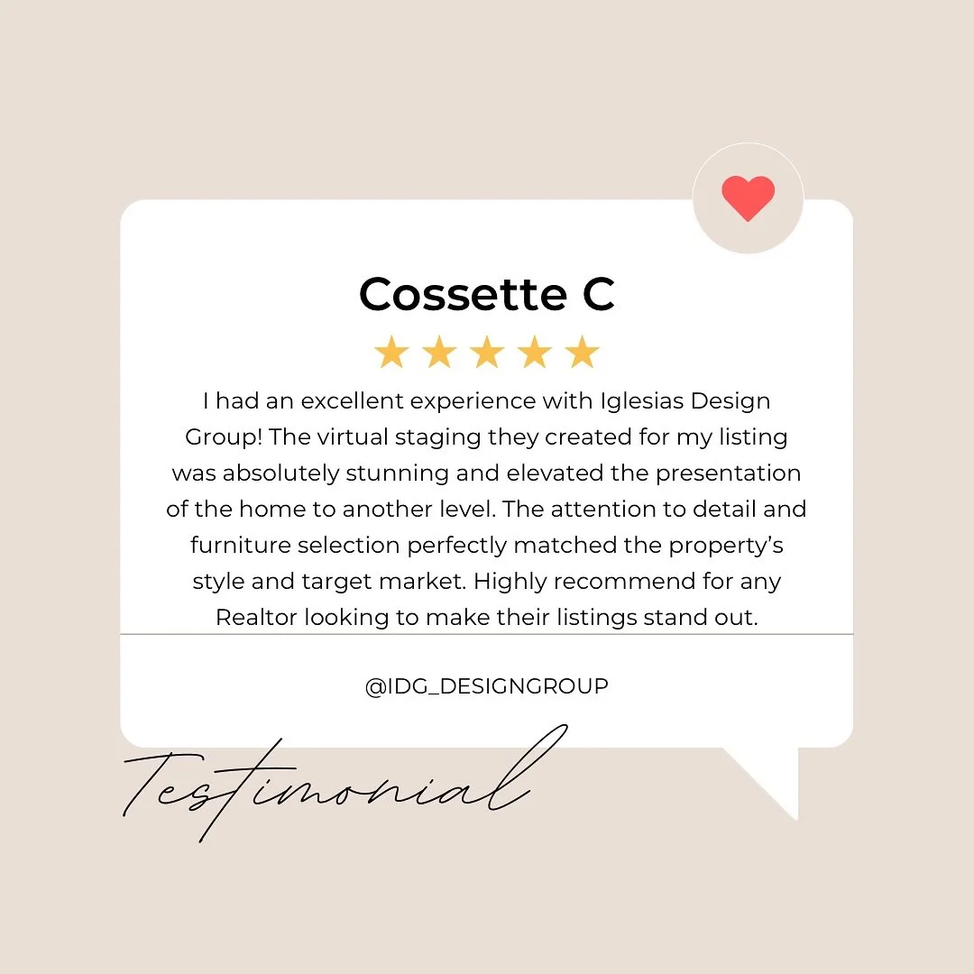 Friday gratitude 💛
A beautiful review from one of our recent virtual staging projects, thoughtfully designed to highlight each home’s best features and attract the right buyers.
#Interiordesign #swfldesigner #interiors #livingroom #naples #lu