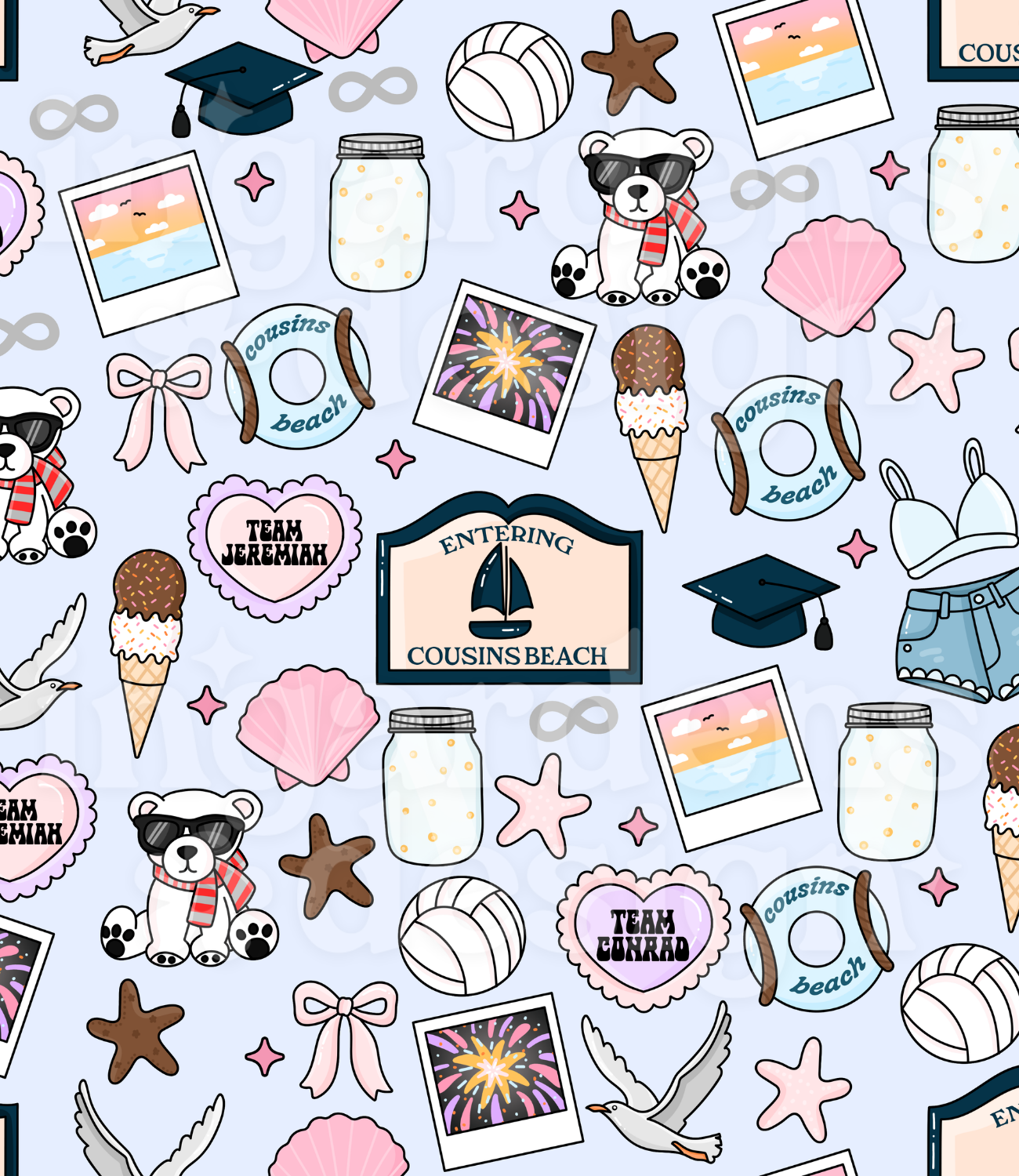 The Summer I Turned Pretty // Seamless Pattern // Digital Download