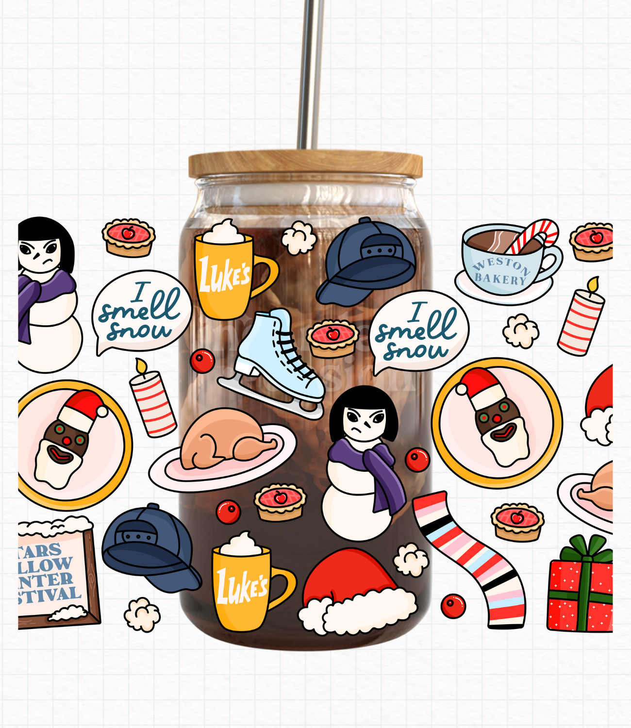 Gilmore Girls Winter // 16 oz Cup Wrap // Digital Download