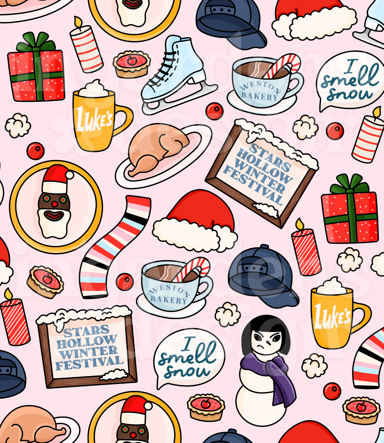 Gilmore Girls Winter // Seamless Pattern // Digital Download