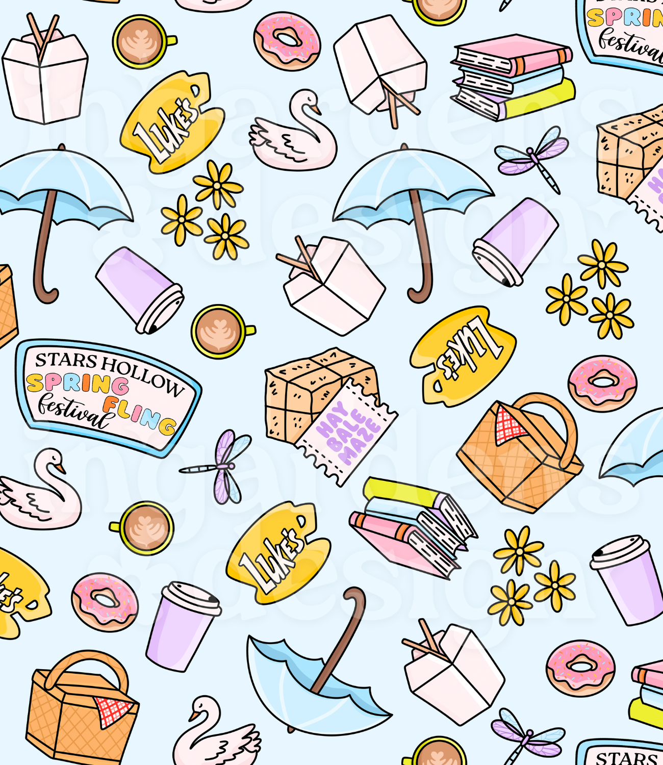 Gilmore Girls Spring // Seamless Pattern // Digital Download