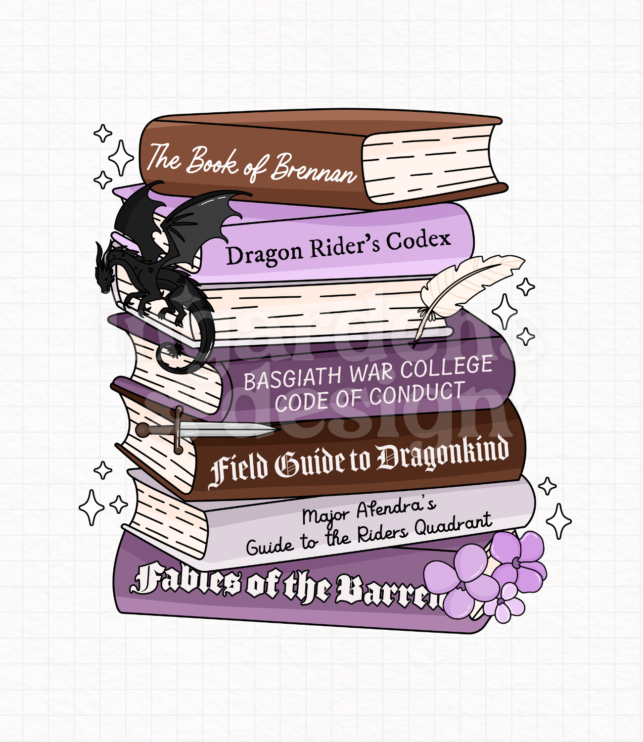 Fourth Wing Book Stack // Digital Download