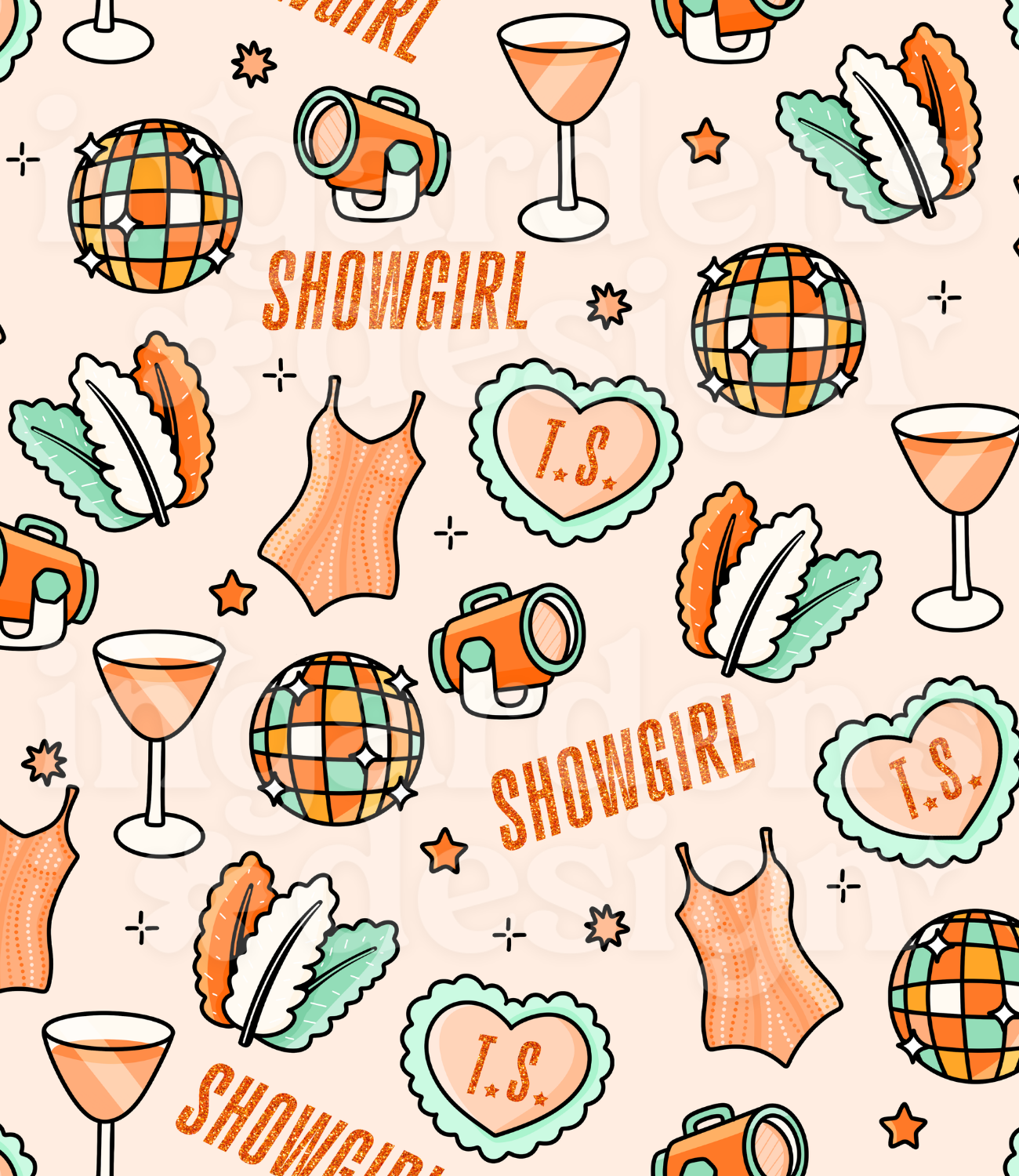 Showgirl // Seamless Pattern // Digital Download