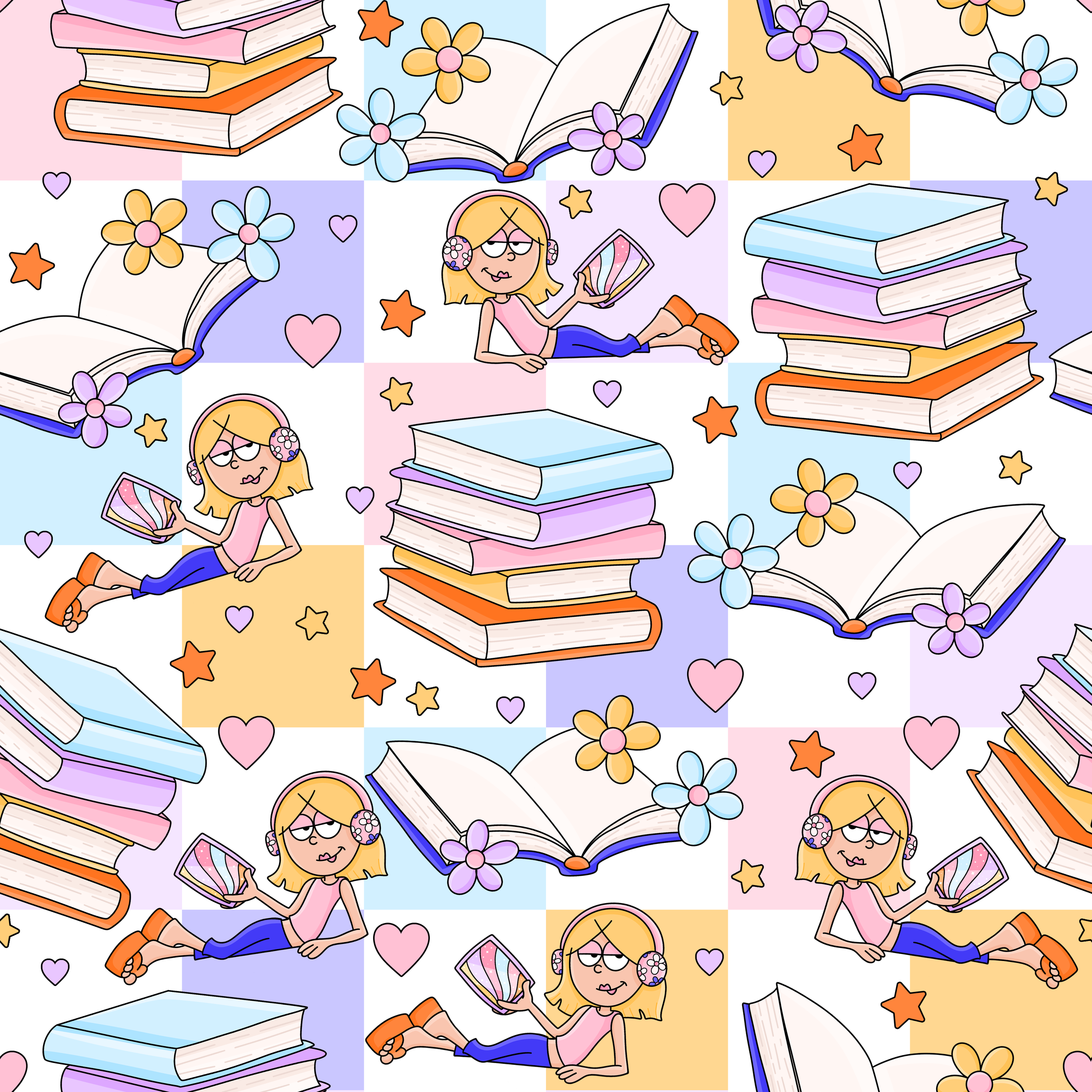 Lizzie Bookish // Seamless Pattern // Digital Download