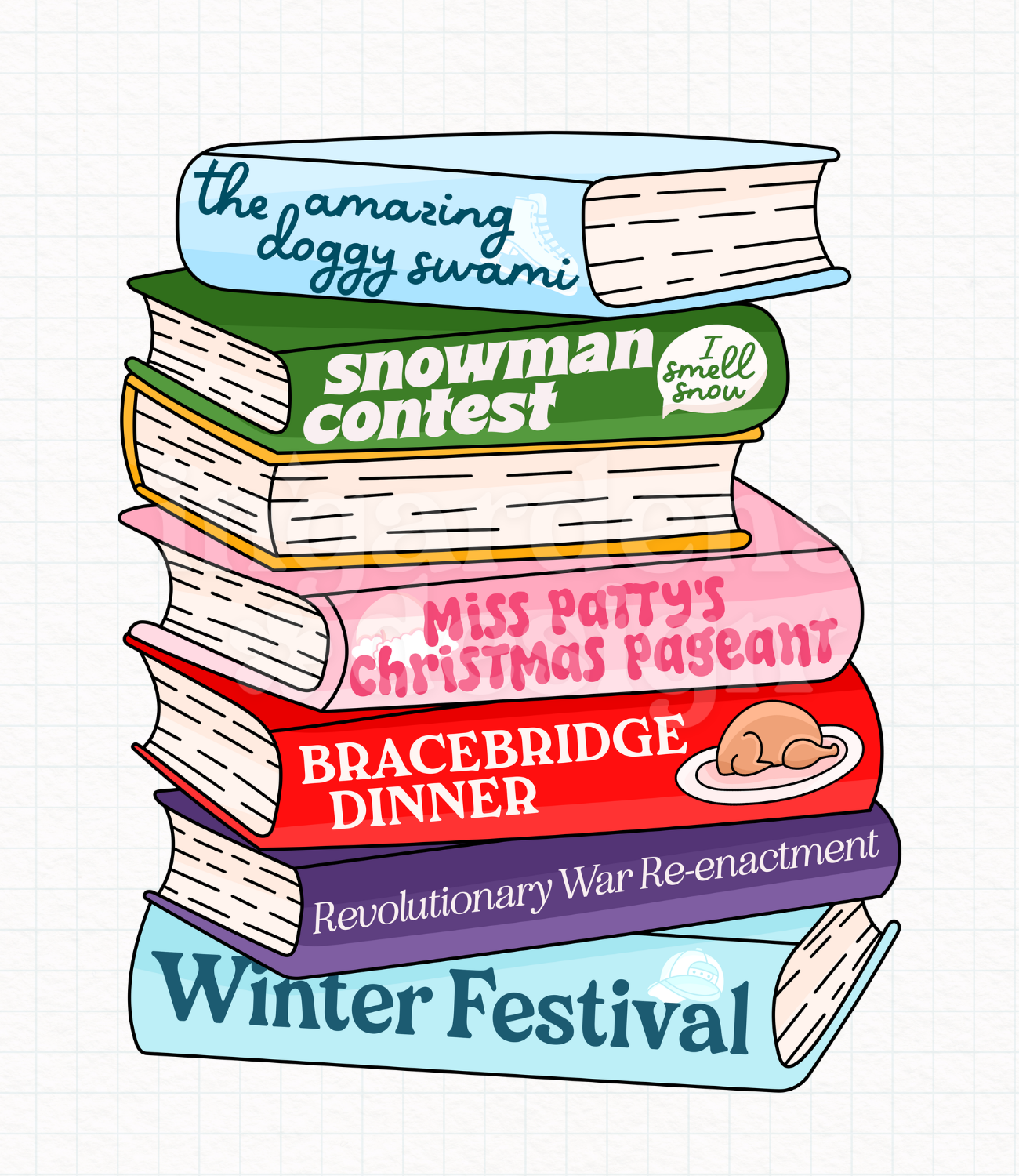 Gilmore Girls Winter Book Stack // Digital Download