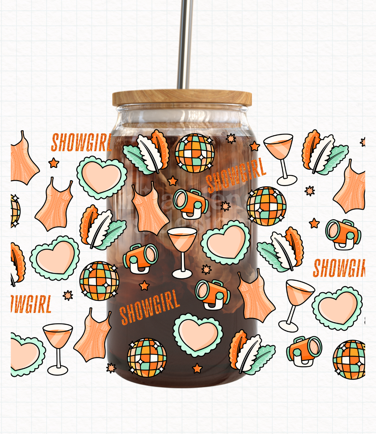 Showgirl // 16 oz & 20oz Cup Wrap // Digital Download
