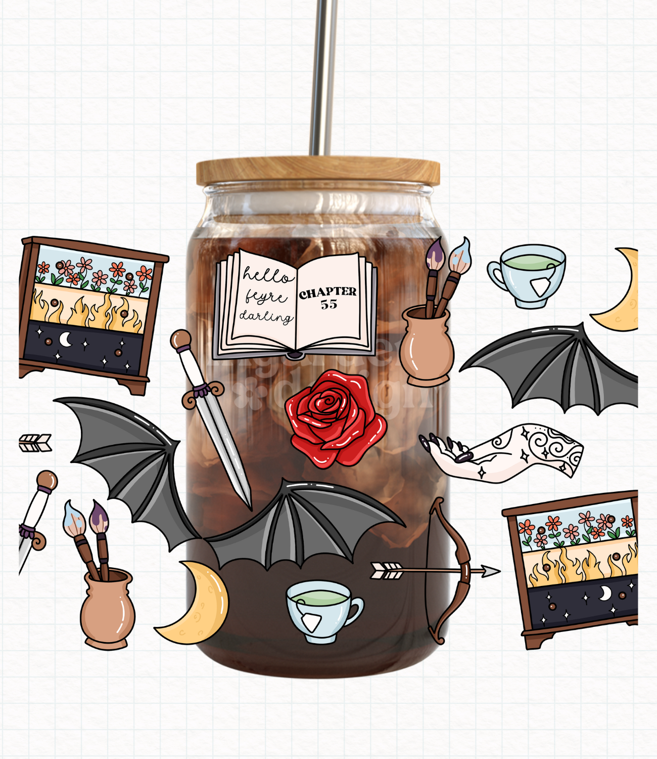 ACOTAR // 16 oz Cup Wrap // Digital Download