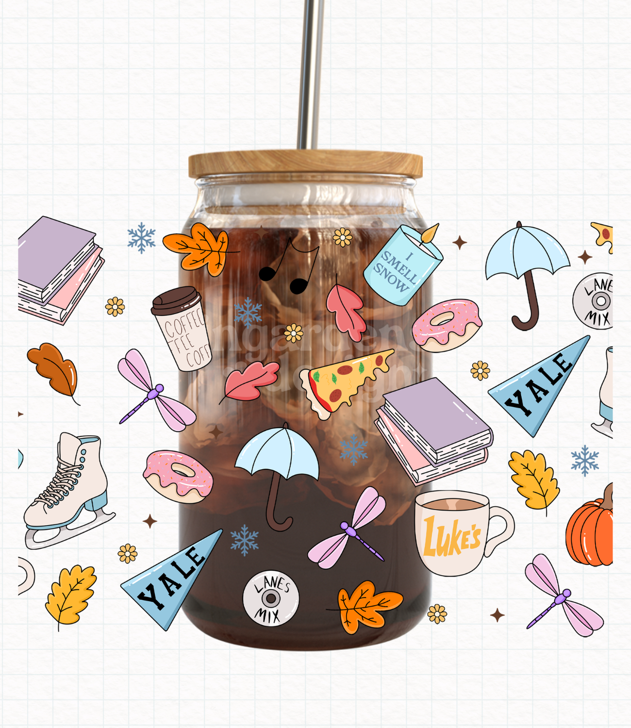 Gilmore Girls Autumn Fall // 16 oz Cup Wrap // Digital Download