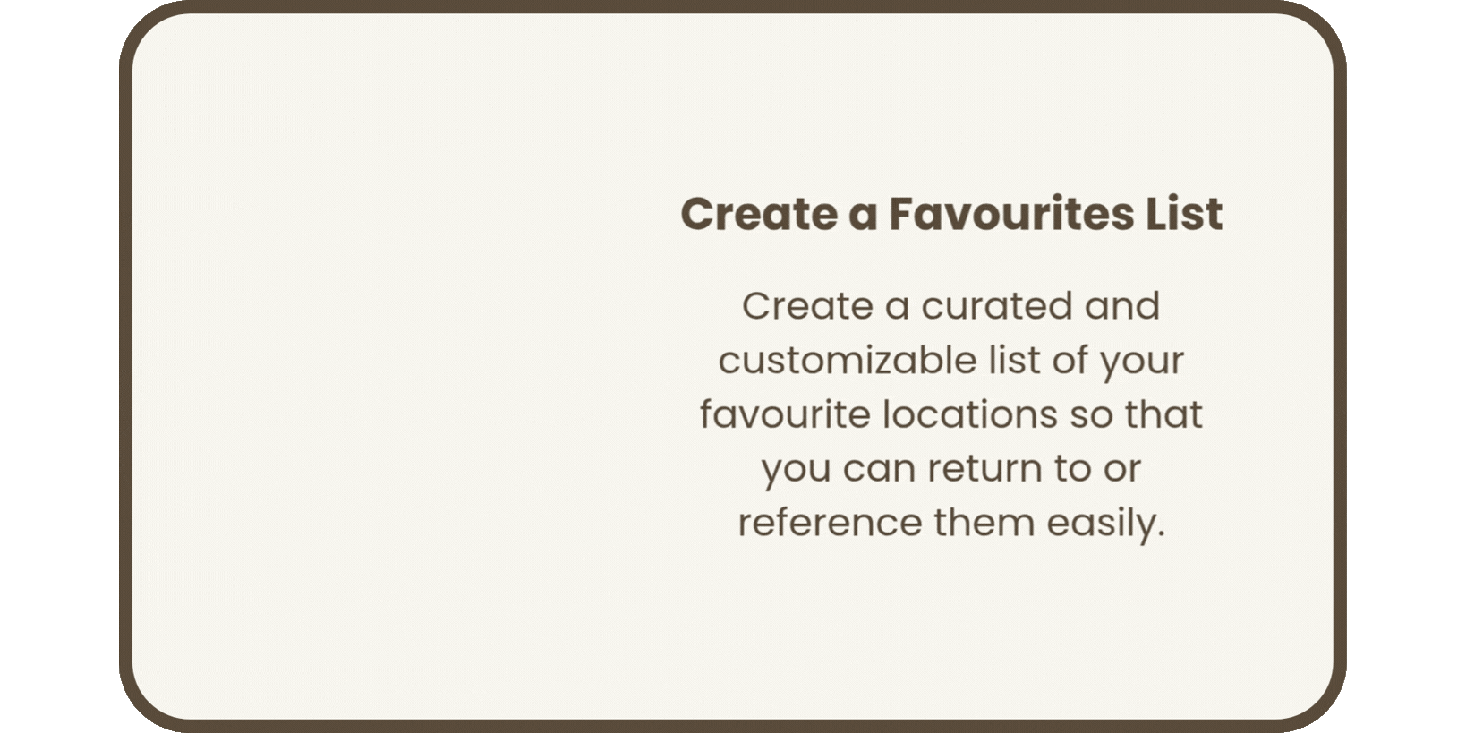 Create a Favourites List