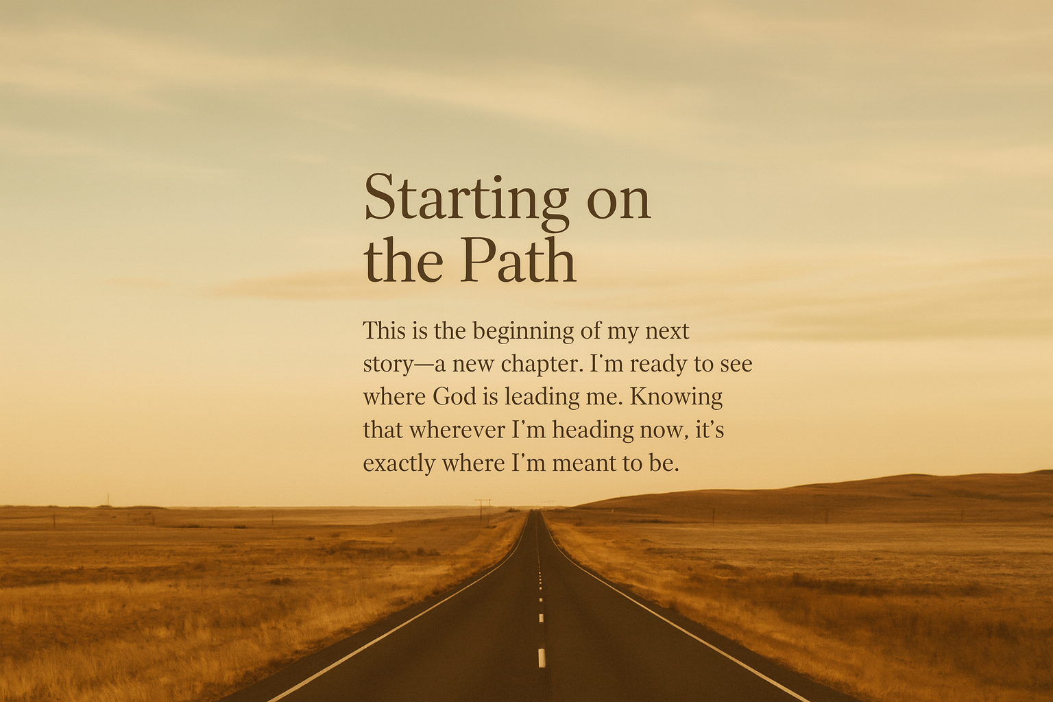 Starting on the Path