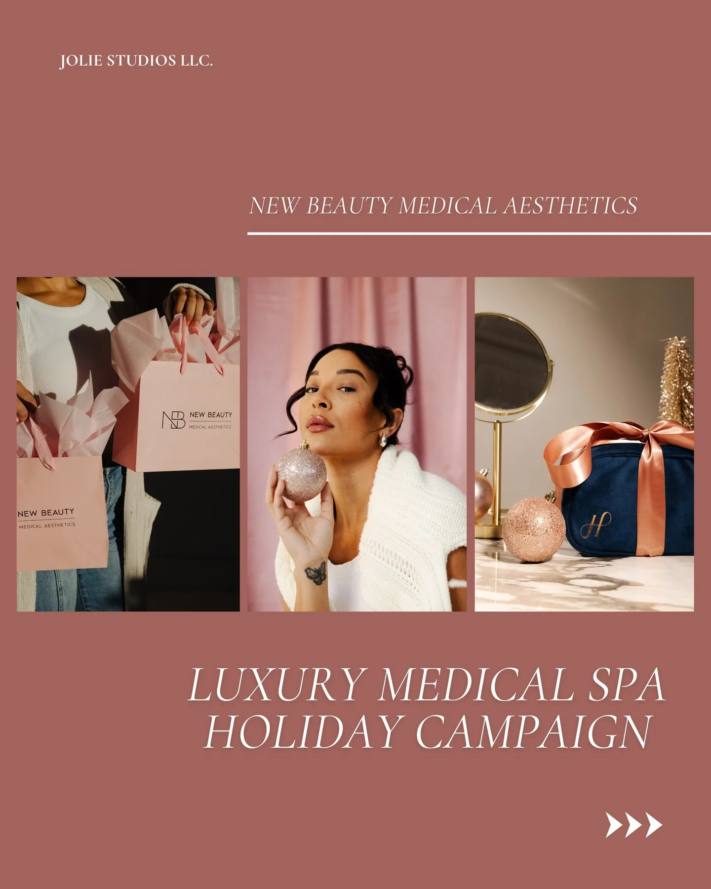 📸 This campaign was designed to support seasonal brand visibility and promotions while preserving a refined, high-touch medical aesthetic across social media and holiday marketing initiatives. 

Every detail was considered to ensure the visuals felt