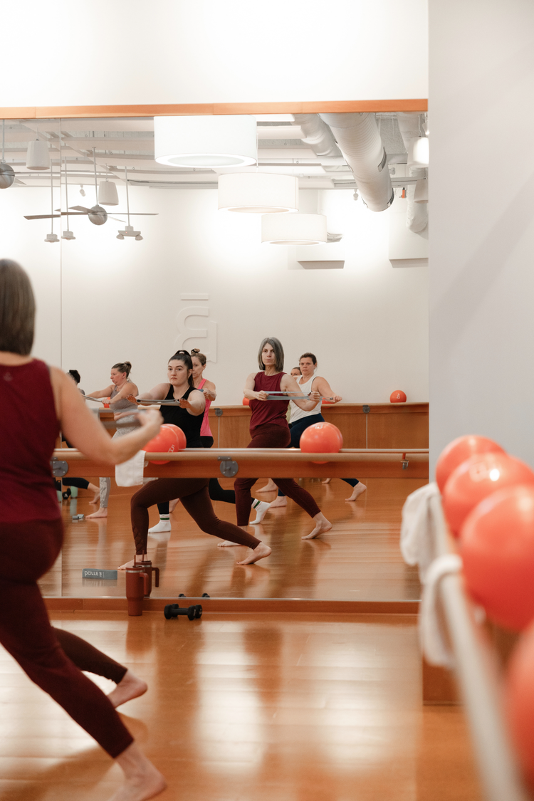 Pilates class in a studio