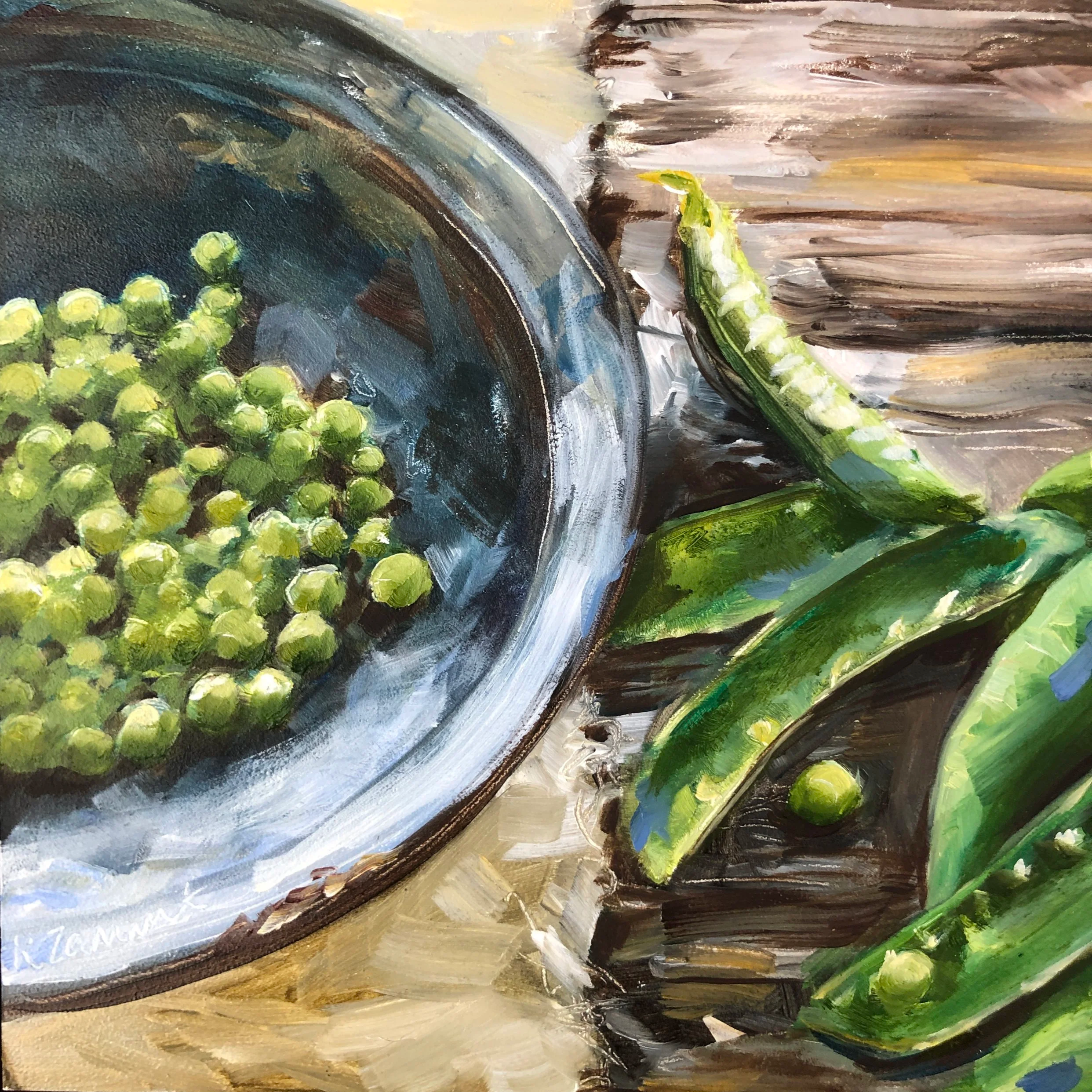 Shelling Peas 17x17cm - $180