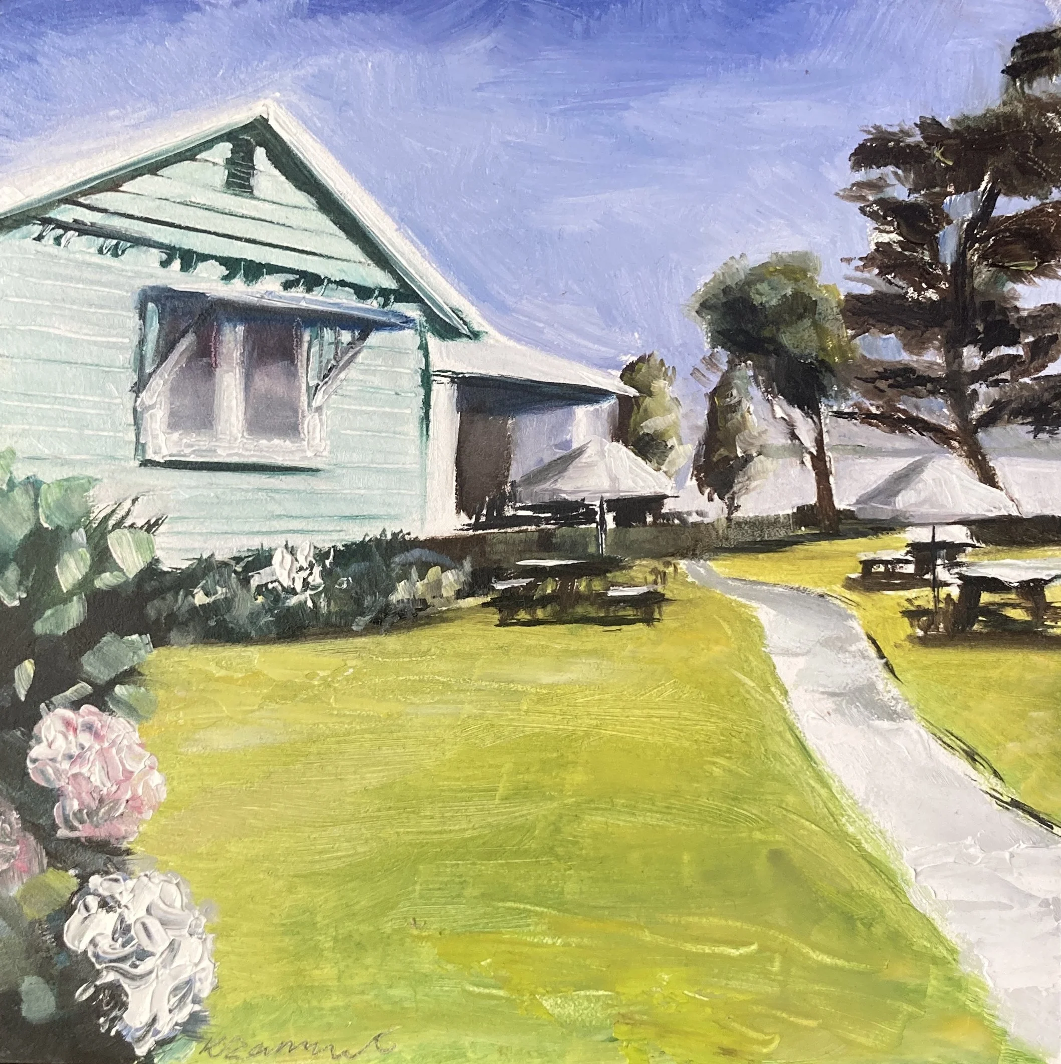 The Cottage by the Lake 17x17cm - Aspire Gallery