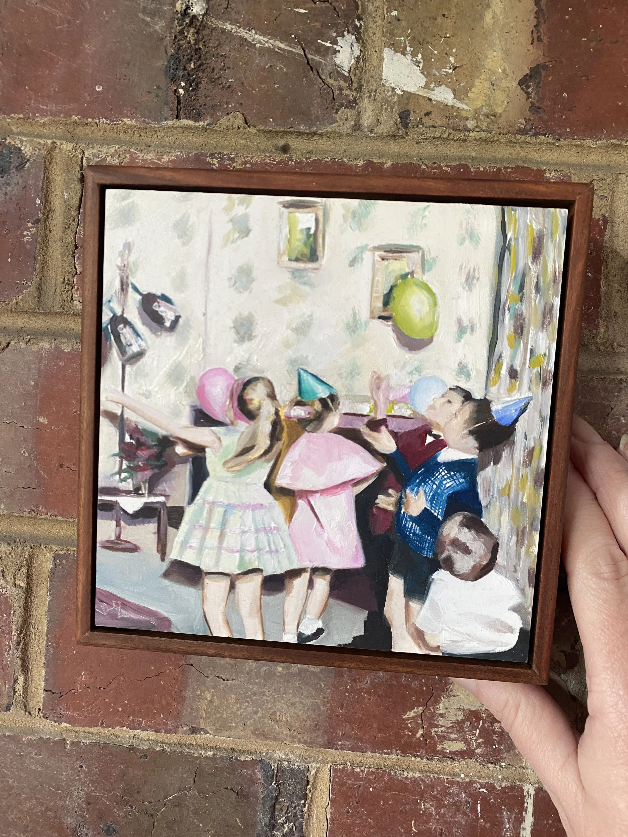 The Party invited as a child games chocolate game musical chairs pass the parcel Everyone had best clothes on birthday cake balloon lolly bag piece of birthday cake celebrations